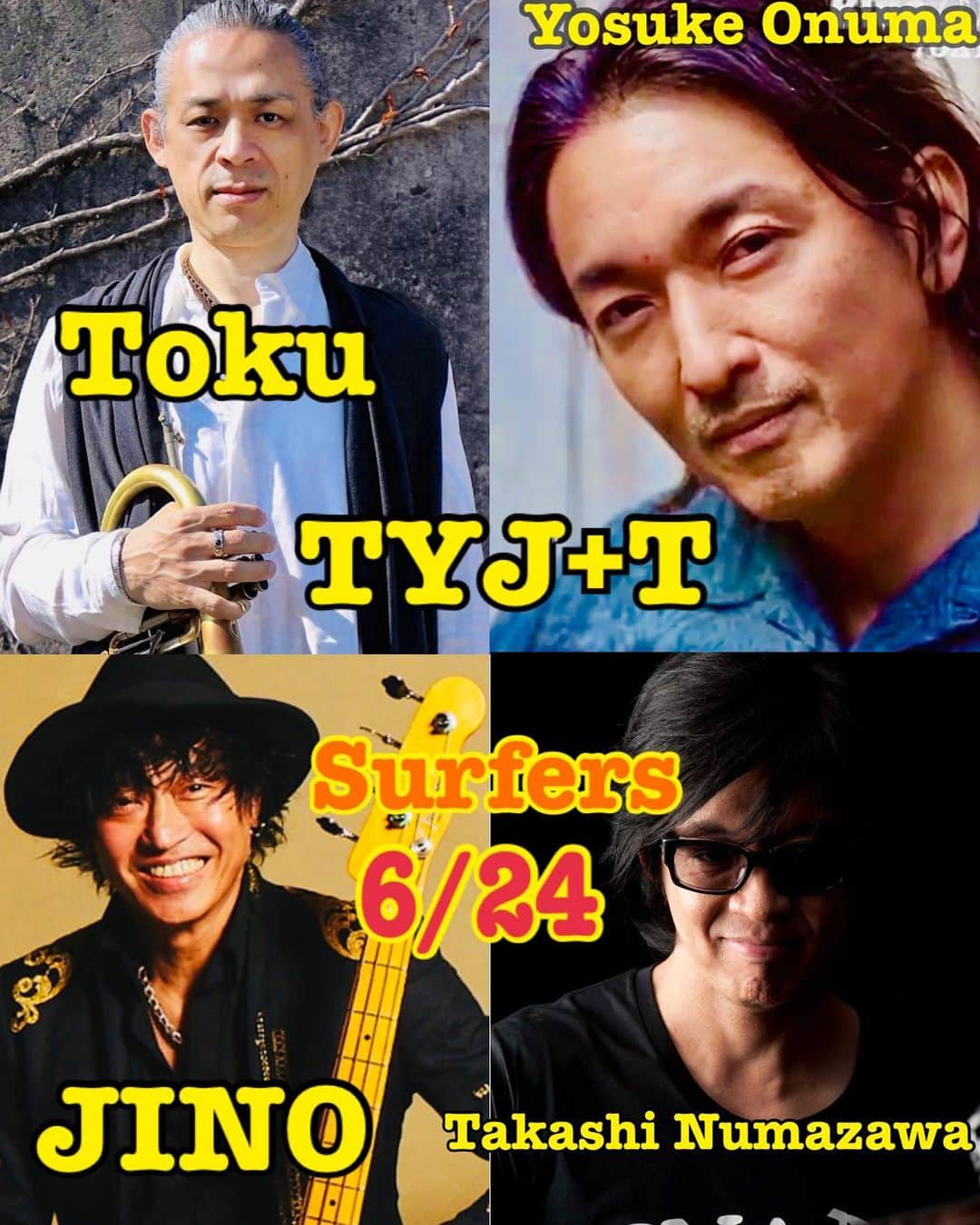 日野賢二のインスタグラム：「This Saturday We’re playing at Surfer’s out side concert by the beach!」