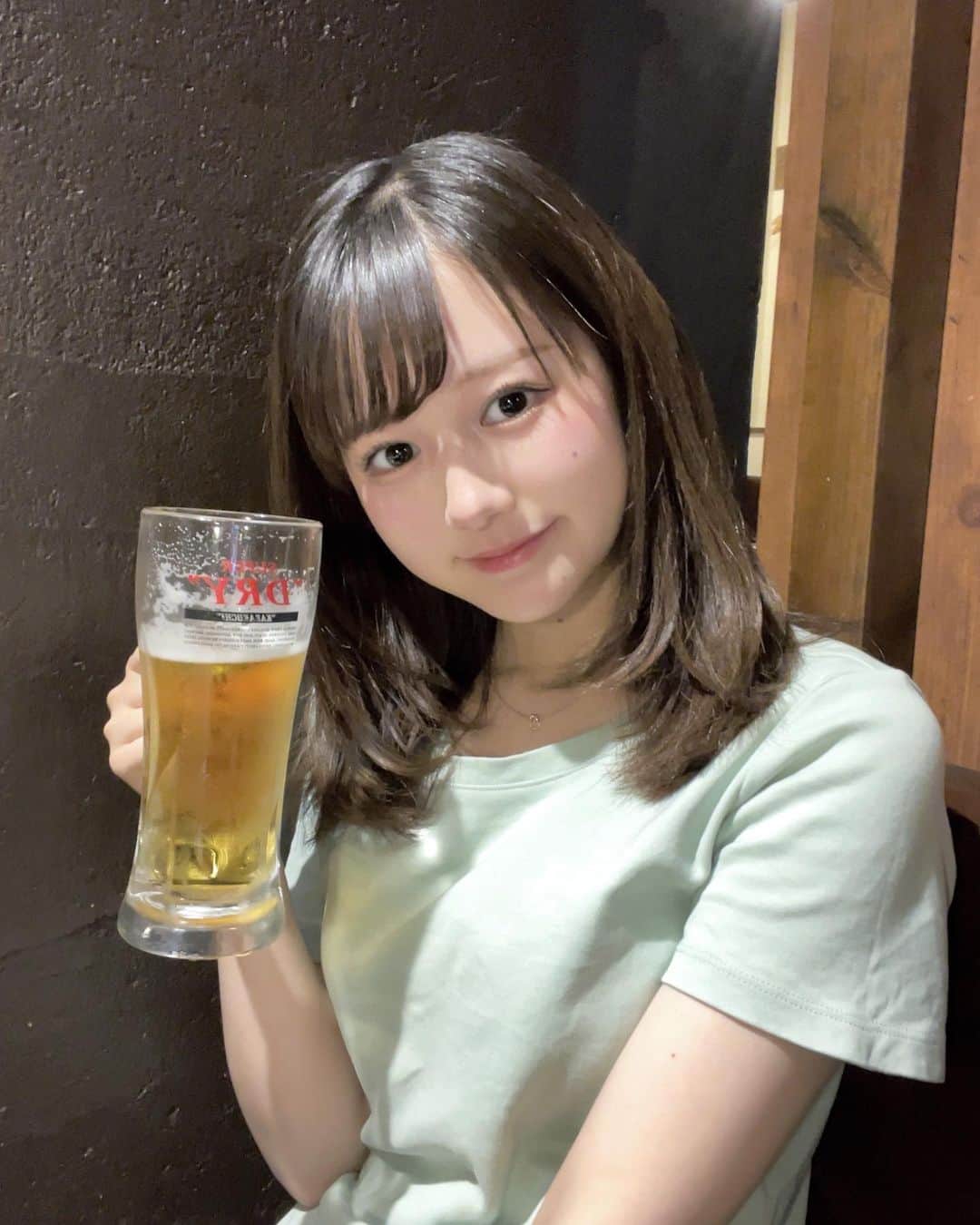 りんぴぴのインスタグラム：「‪‪❤︎‬ お酒はビールが好き！！！🍻」