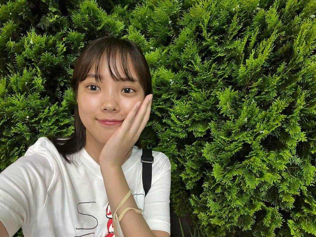 中山来未のインスタグラム：「じゅうたんみたいな木🌲 夜は涼しくていいですね〜」