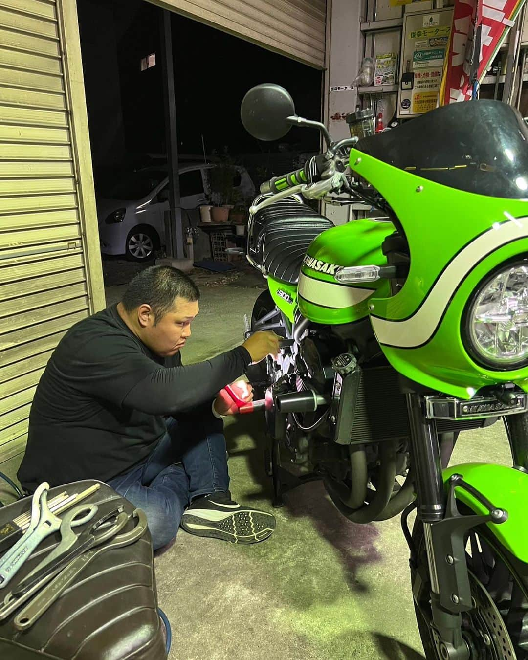 松鳳山裕也さんのインスタグラム写真 - (松鳳山裕也Instagram)「z900rsを微調整 #z900rs #z900rscafe #カワサキグリーン #Kawasaki #KAWASAKI #z900rsがある生活」6月20日 23時05分 - shohozanyuya