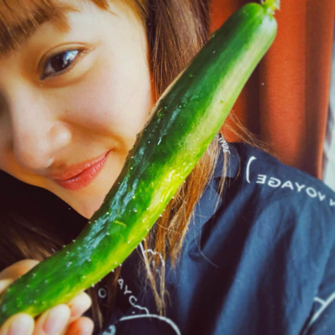 平祐奈さんのインスタグラム写真 - (平祐奈Instagram)「🥒💚💚 ぐっもーにん。 今朝はきゅうりの初収穫が出来て 母と大喜びで佳き目覚めでしたっ☀️  新鮮で瑞々しくてめちゃ美味しいっっ 変わった形のキュウリも愛おしいでしょお  野菜さん達が頑張ってるから私も頑張れる☺︎✌︎  今日も1日元気にいってらっしゃい。 #祐奈の生活日記」6月21日 9時05分 - yunataira_official