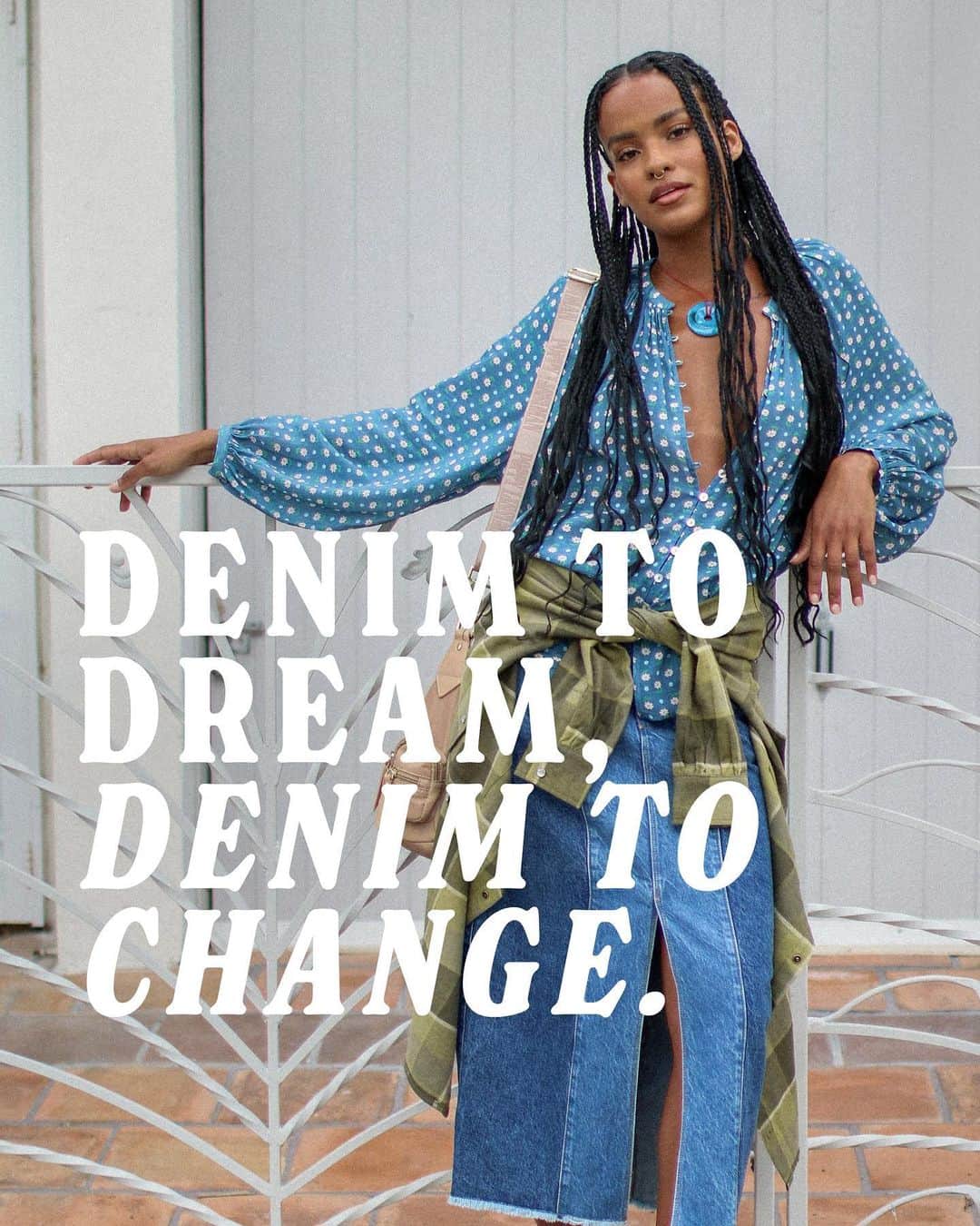 SPELLのインスタグラム：「We have been partnered with @outlanddenim since 2021 to bring you denim with purpose 🫶🏼 Outland believes fashion can be an answer for crucial social change 👖 our Daisy Patchwork Denim styles from our Yellow Rose collection are crafted from the dreamiest blend of organic + recycled cotton along with lyocell... a fibre made from regenerated cellulose from sustainably managed forests 🌳 What do you look for when purchasing your forever pieces? 🌍」