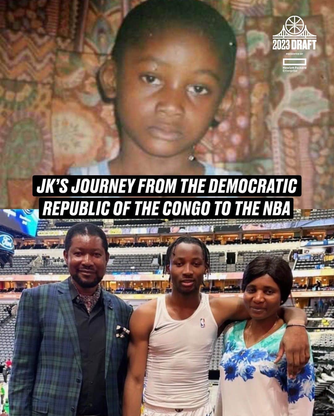 ゴールデンステート・ウォリアーズのインスタグラム：「When 0️⃣0️⃣ was 13 years old, he moved away from his family in the Democratic Republic of the Congo to pursue his dream of playing in the NBA.  Five years later, he became the fourth player from the country to ever be selected as a lottery pick.  Now an NBA champion entering his third year in the association, he continues to serve as an inspiration to young kids looking to achieve their own dreams.  @HPE || #DubsDraft」