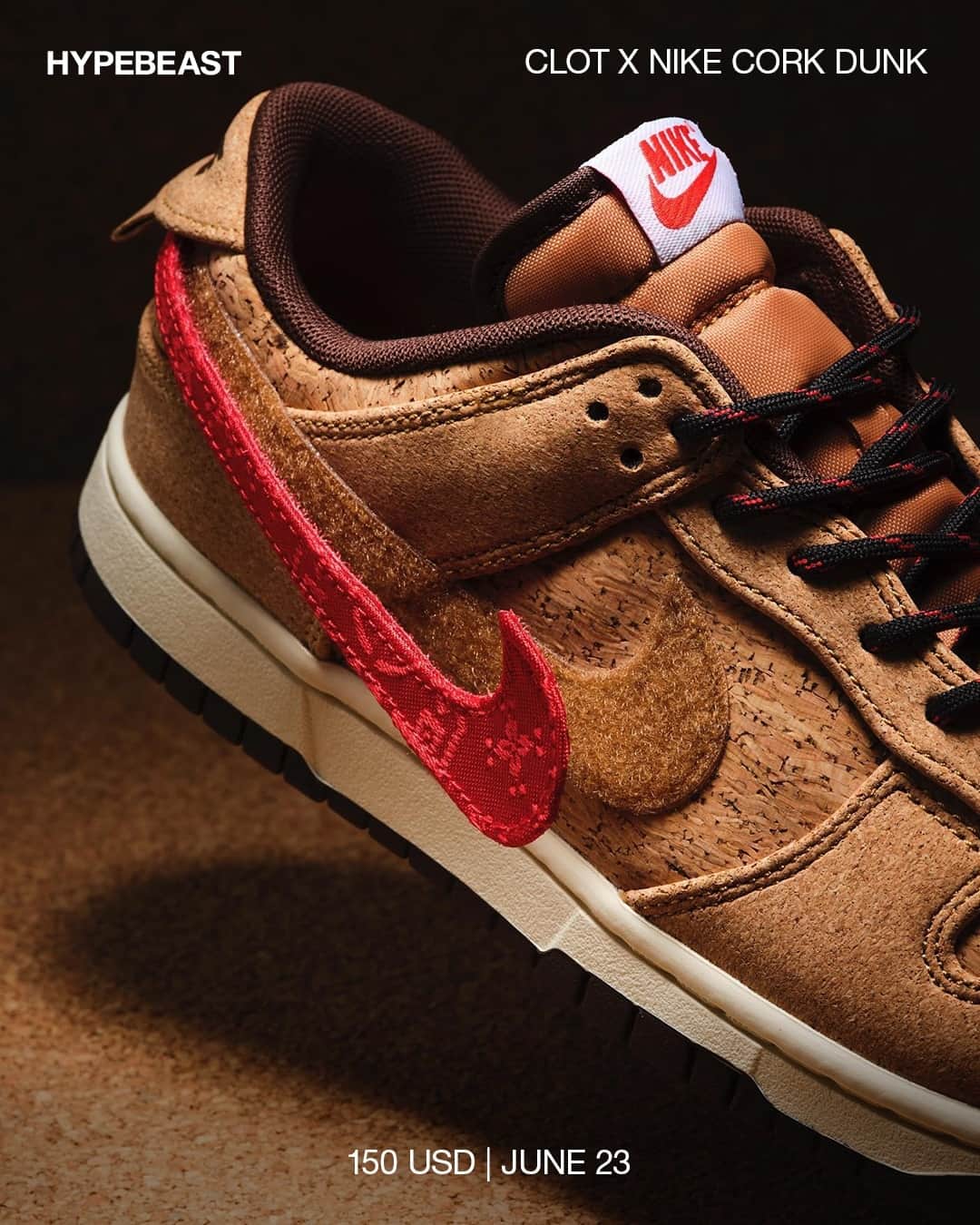 HYPEBEASTさんのインスタグラム写真 - (HYPEBEASTInstagram)「@hypebeastkicks: @clot's latest collaboration with @nike is the highlight of this week's sneaker releases arriving in the form of a Dunk Low in cork featuring interchangeable Swooshes. Other releases include the first-ever retro of the Mac Attack, @jacquemus J Force 1, @aimeleondore x @newbalance 650, and more. Hit the link in bio for the full list of releases.⁠ Photo: Courtesy of brands」6月21日 3時35分 - hypebeast