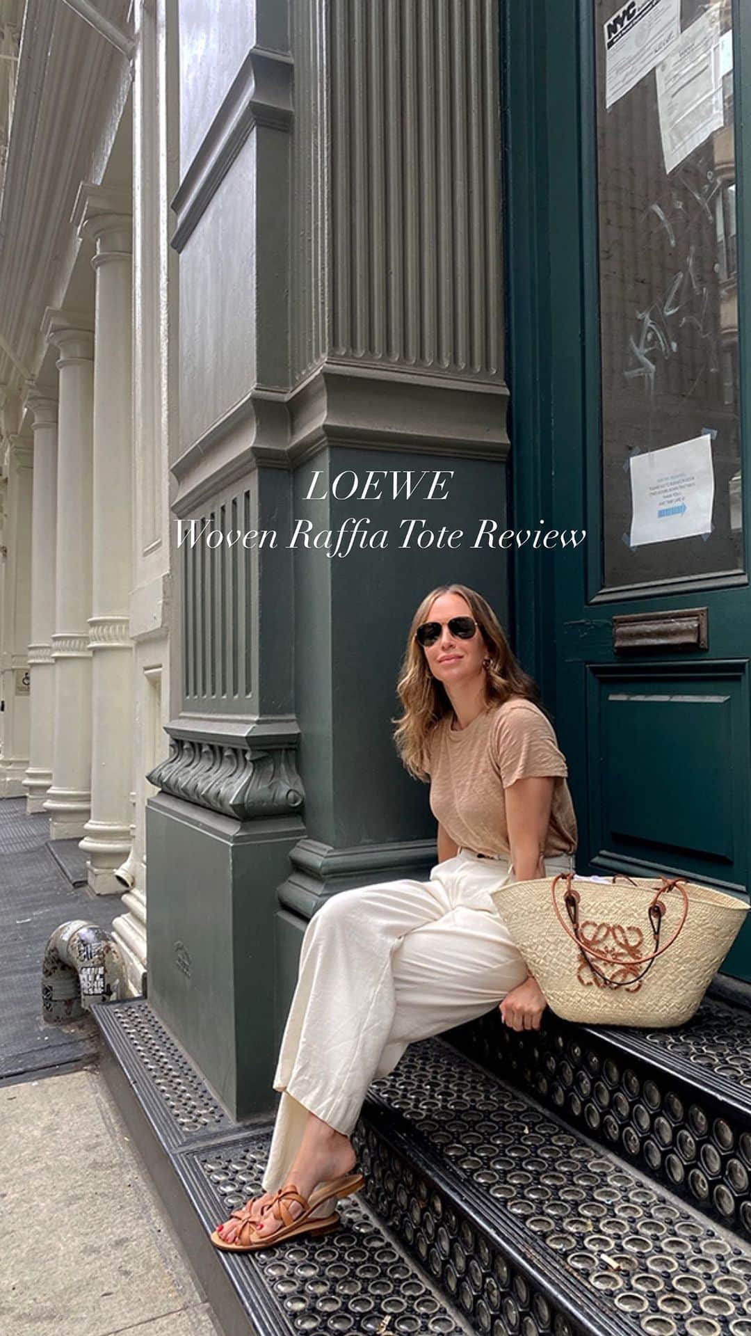 Helena Glazer Hodneのインスタグラム：「The #LoeweWovenRaffia Tote: "is it worth it?" a question I often receive. I love the look of it, but if you're wanting something to stand the test of time, this isn't it. Loewe (and many other brands) makes straw bags that are way sturdier. If I knew what I know now, I'd go that route. Do I still love the look? Yes. Would I get it again? No.  #loewetote」