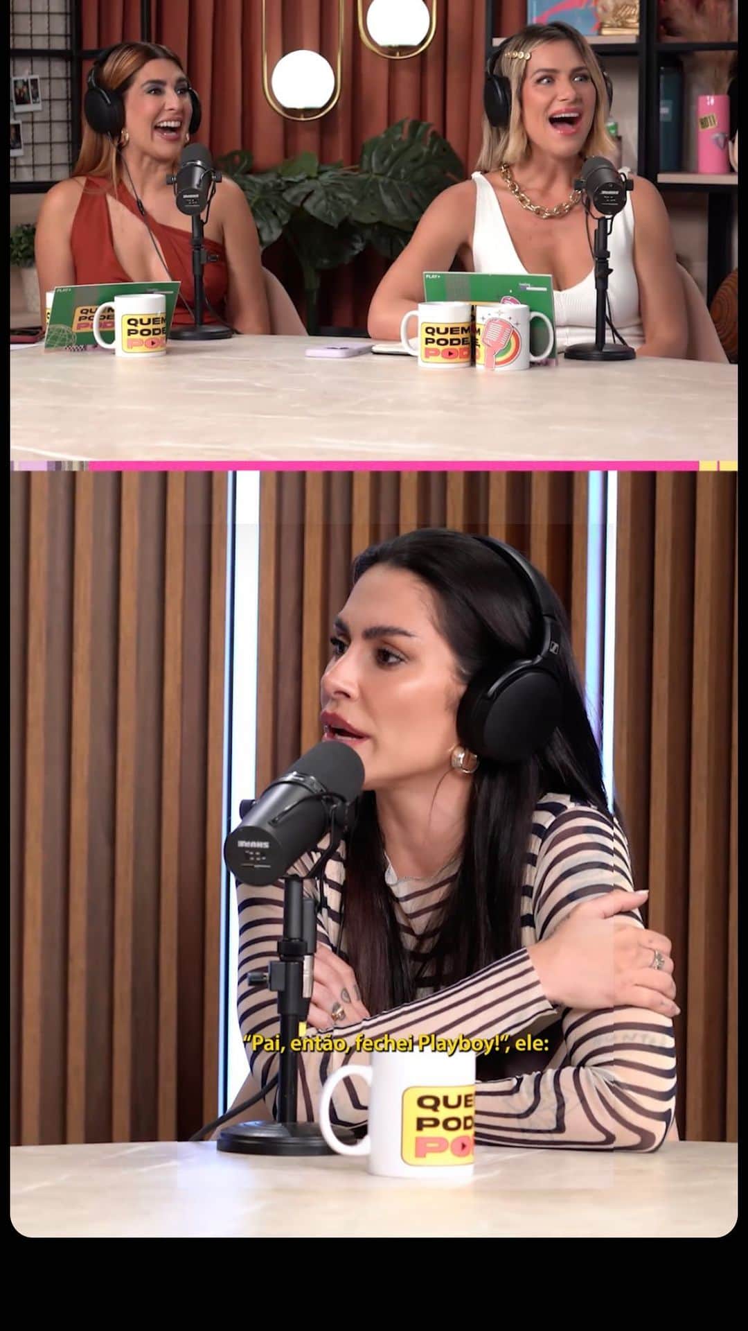 Giovanna Ewbankのインスタグラム：「POSSO FALAR? A gente tá PODENDO MESMOOOO no #QUEMPODEPOD... A convidada da semana além de ser uma gata icônica, ela é atriz, cantora, produtora, tatuada, musa de todos nós e tem muita, mas muita arte no sangue... @cleo ESTÁ NA ÁREA, BRASIL! E nós estamos BABANDO!!! 🤤💋💋💋 O programa tá divertidíssimo e com uma dose extra de sensualidade. 😉  Hoje e toda terça-feira, às 19h, tem episódio novo no canal @Gioh_Oficial! ENTÃO JÁ SE INSCREVE E ATIVA O SININHO pra não perder NADA!!! 🎦 (Link na bio) 💘  #canalgioh #quempodepod #videocast #gioh #giohnoyoutube #fepa #cleo #quempodepodcomcleo」