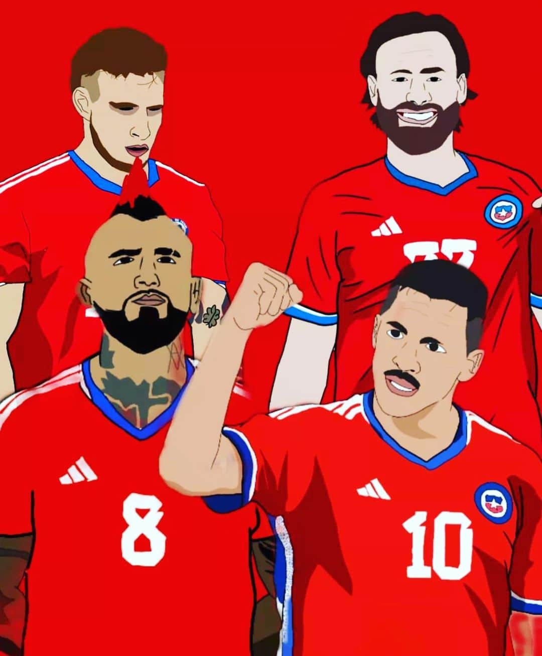 アルトゥーロ・ビダルのインスタグラム：「Vamos chile carajo!!!🇨🇱💪🏾❤️👌 todos juntos somos más fuerte!!!🇨🇱🇨🇱🇨🇱」