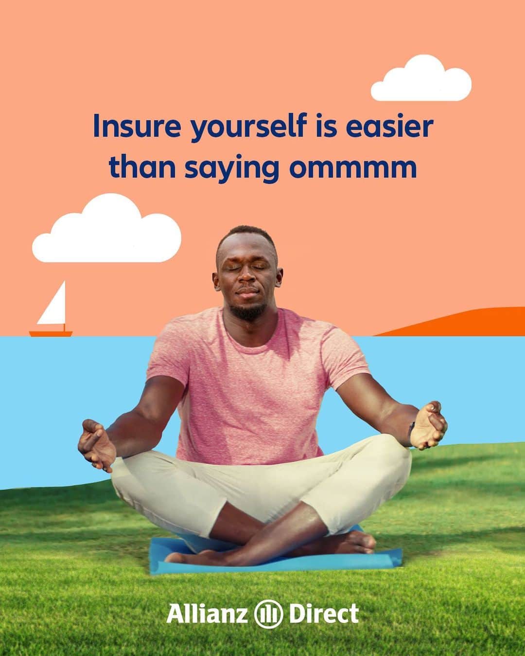 ウサイン・ボルトのインスタグラム：「Focus on what makes you feel good. Make a quote on Allianz Direct website, quickly and easily. Namastè 🙏  #AllianzDirect #NowForYou #futureofinsurance #InternationalYogaDay」