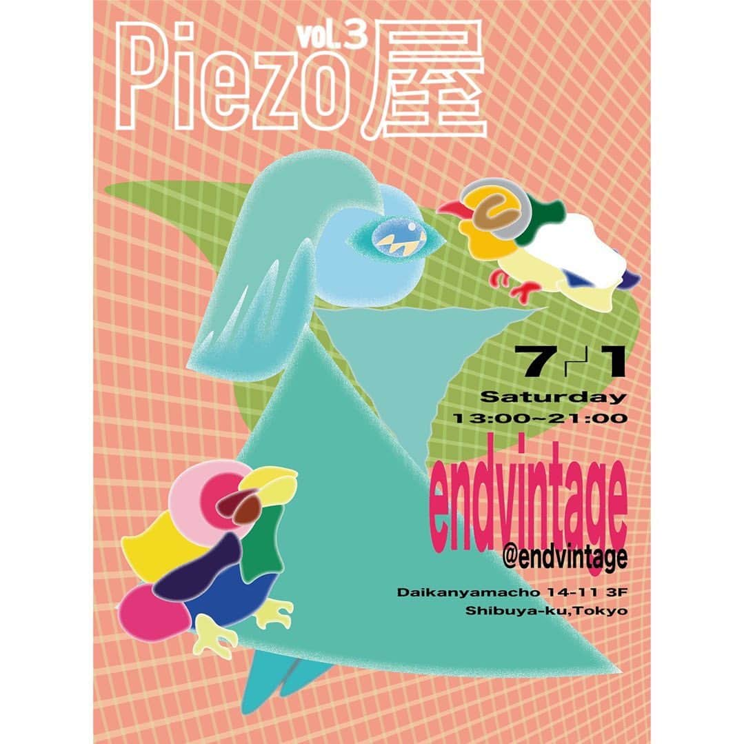 山口力毅さんのインスタグラム写真 - (山口力毅Instagram)「7/1にフリマをやります 個人としては第3回目 季節と場所を変えてまた違った雰囲気になりそうです 服の他にもアクセサリー類も持っていきます  時間は13時から21時までとかなりゆったり取っているので都合の良い時に来てください〜  以下注意事項です⚠️  ・店内混雑緩和のため入場をお待ちいただく場合がございます。 （営業終了間近でもお並び頂いている場合、皆さまにご覧いただけるよう営業時間を延長いたします。）  ・3万円以下のお会計の場合は基本現金会計となります。3万円を超えた場合クレジットカードがご利用いただけます。 （もしくはBASEアプリより購入）  endvintage はとても素敵なお店で、オーナーさんによるお誘いあっての今回の企画になりました “end”というだけあって、結局最後に辿り着くお店として、ここにくれば何かしら見つかるよねという想いが込められているそうで、 その辿り着く想いをPOPにも表してみました  よかったら遊びに来てくださいね」6月21日 19時15分 - piezo_ya