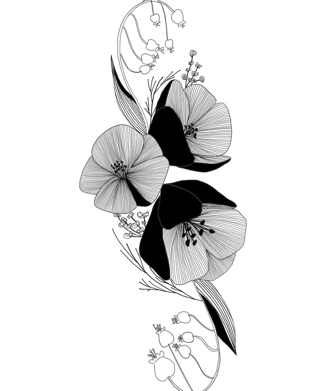 佐藤詩織さんのインスタグラム写真 - (佐藤詩織Instagram)「pen drawing Ⅴ  #drawing #pen #pendrawing  #art #illustration #timelapse #flower」6月21日 11時33分 - shiori_sato_artwork