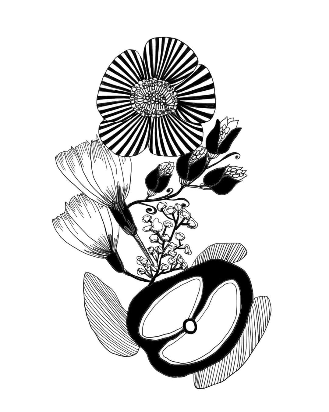 佐藤詩織さんのインスタグラム写真 - (佐藤詩織Instagram)「pen drawing Ⅲ  #drawing #pen #pendrawing  #art #illustration #timelapse #flower」6月21日 11時28分 - shiori_sato_artwork