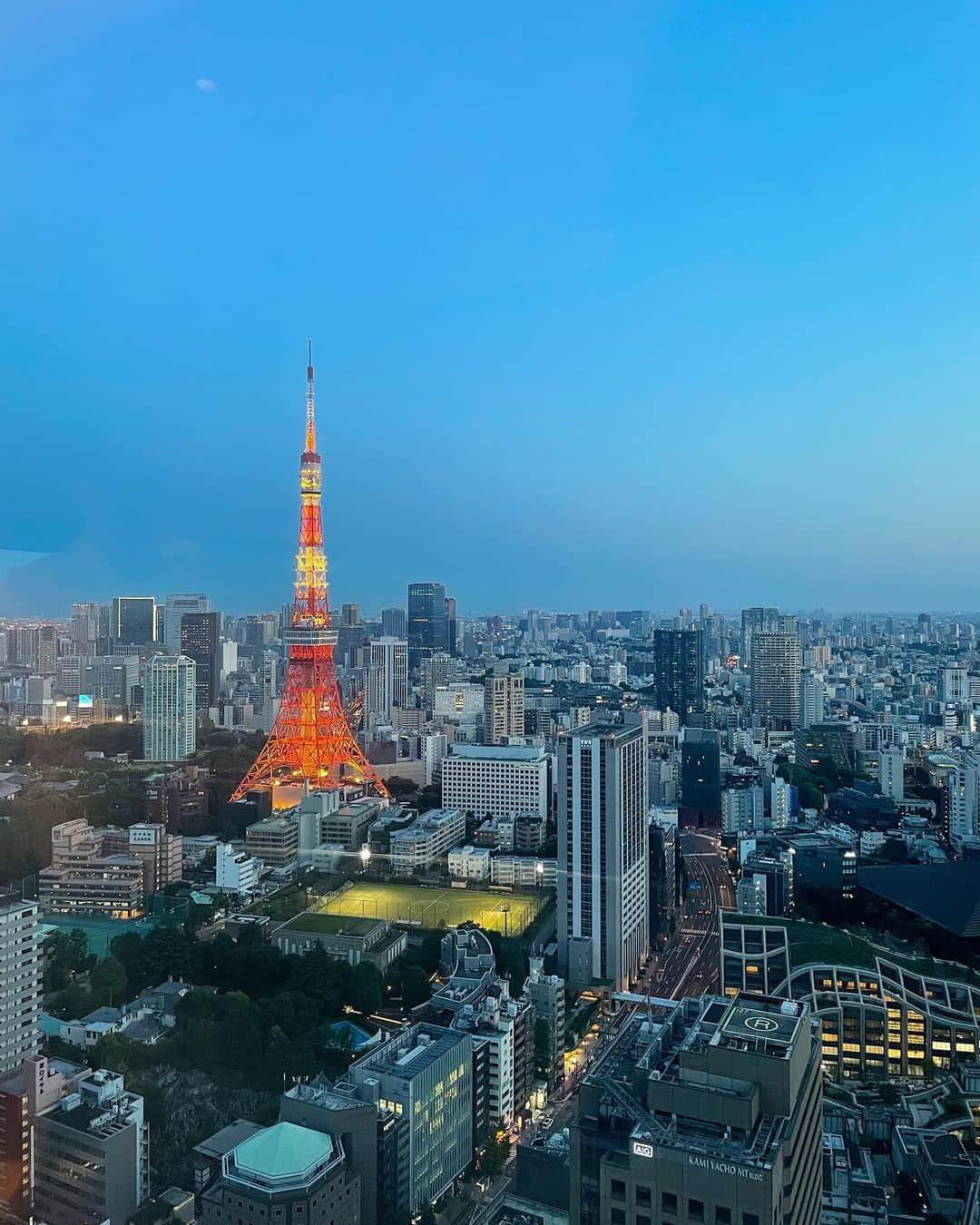 木村カレンのインスタグラム：「🗼 夜の東京タワー、好き！ 明日からも頑張ろ〜と勝手にエモーショナルになる。(簡単) . . . #東京タワー #夜景 #色がいいですよね」