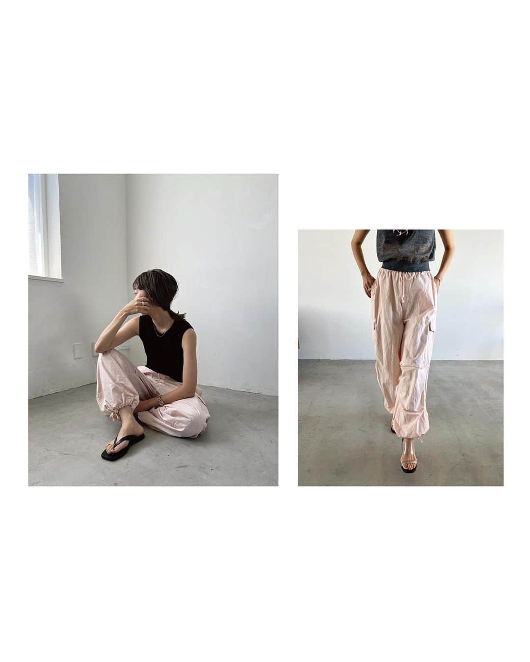 plageさんのインスタグラム写真 - (plageInstagram)「〝LINEN PARACHUTE PANTS〟 6/22thu.ON SALE！ WEB STORE 10:00 START. ⁡ リネン混のパラシュートパンツ。 ミリタリーのスノーカモパンツのディテールで、 ゆったりしたボリューム感。裾の絞れる仕様もポイント。 コンパクトなトップスと、ボリュームパンツを合わせるスタイリングがおすすめです。  ⁡ ・LINEN PARACHUTE PANTS No.230309228010 ¥23,100 col:ピンク/ホワイト size:36/38 ⁡ ・SHEER V NECK VEST No.23080922804020 col:グレー・ピンク・ブラック size:  ⁡ ・COTTON LINEN SHEER N/S T SHIRT No.23070922802020 ¥13,200 col:ナチュラル・ブラック・ベージュ size: free ⁡ ・VIS/LINEN DUBLE JACKET No.23010922802020 ¥37,400 col:ブラック/グレー size:36/38 ⁡ ⁡ 【WEB決済電話受付可能店舗】 ▪︎ルミネカード NEWoMan新宿店・有楽町店・池袋店・大宮店 ▪︎MIカード ラシック名古屋店 ▪︎JQカード AMU博多店 ⁡ ⁡ #Plage #プラージュ #baycrews #ベイクルーズ #fashion #ファッション #coordinate #コーディネート #linencollection #linenfocus #リネンコレクション #リネンフォーカス」6月21日 14時11分 - plage_jp