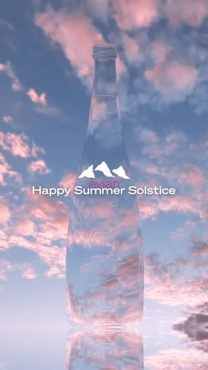 evianのインスタグラム：「🏖Summer Solstice is here ☀️​  What are you doing to enjoy the longest day? Holidays? Festivals? Tennis? Make sure you stay cool, stay hydrated💧​  #evian #Summer」