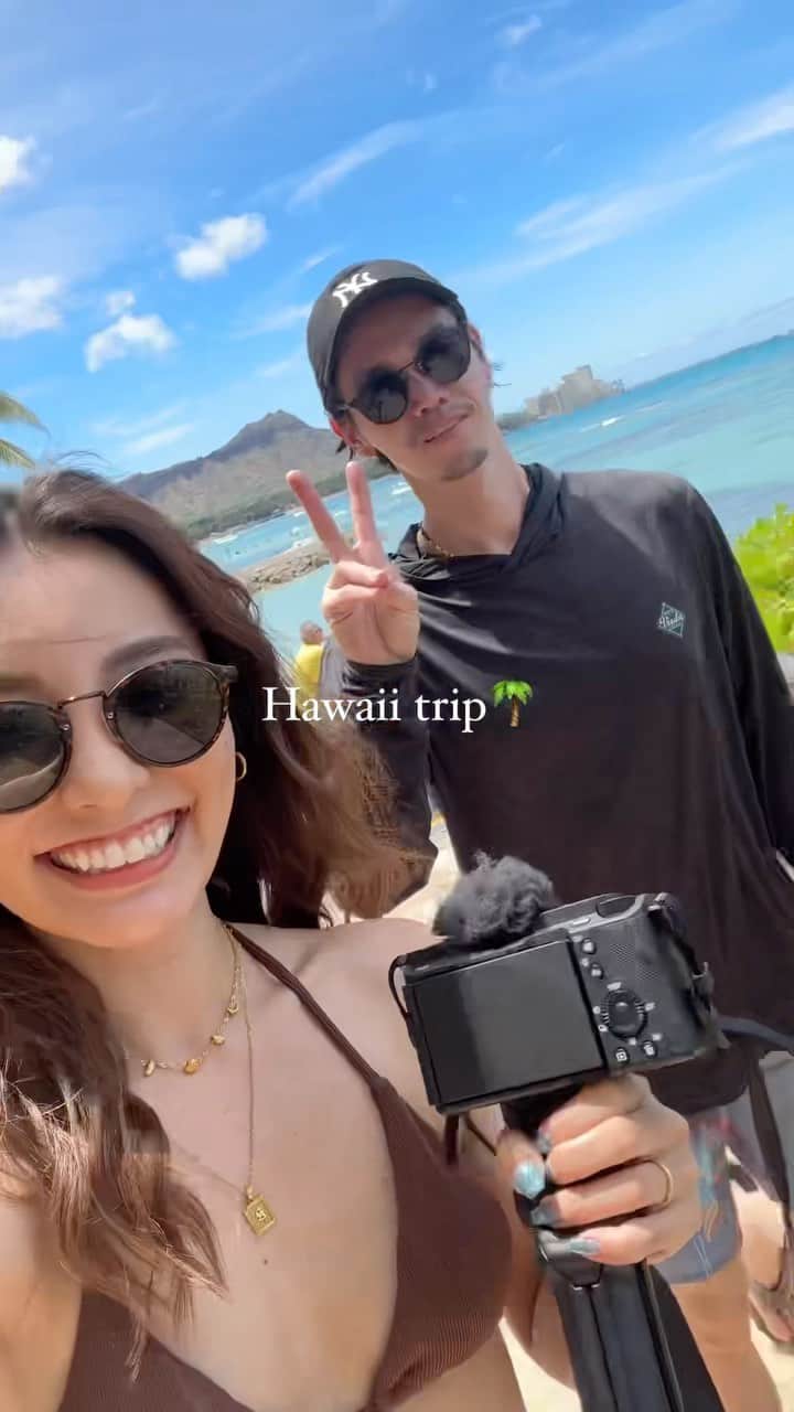 KANAMIのインスタグラム：「・ Hawaii trip✈️🌴🌊💜  #Hawaii #honolulu  #waikiki #trip」