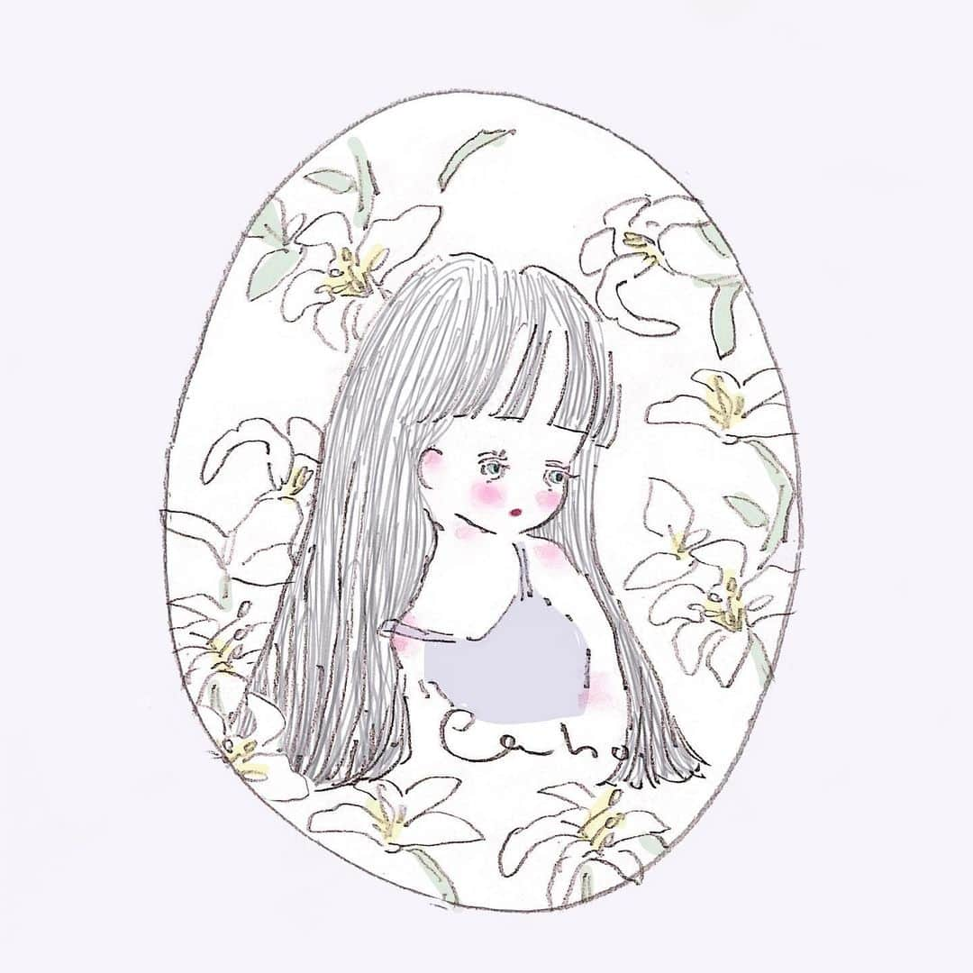 Cahoのインスタグラム：「私はただ真っ直ぐでいたいの  🌨️💧🫧☔️  #illustration #illustrator #illust #drawing #painting #june#梅雨#6月 #イラスト#イラストレーター #湿度に曲げられたくない！」