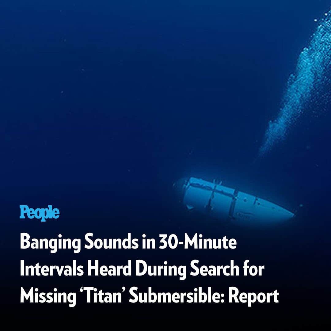 People Magazineさんのインスタグラム写真 - (People MagazineInstagram)「The ongoing search for a missing submersible carrying passengers to the underwater site of the Titanic continues as search and rescue discover new revelations.  In an internal email sent to the Department of Homeland Security leadership and obtained by Rolling Stone on Tuesday, the DHS shared that crews heard banging sounds in 30-minute intervals while searching where the sub's five passengers disappeared on Sunday morning. More on this story at the link in our bio. | 📷: Ocean Gate/Handout/Anadolu Agency/Getty」6月21日 21時28分 - people