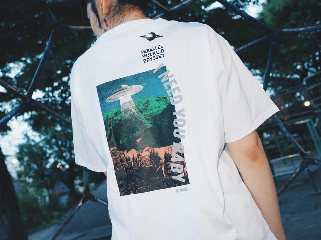 田中裕介さんのインスタグラム写真 - (田中裕介Instagram)「👽  I Need You Baby "Parallel World Odyssey" Graphic S/S TEE  Type B black @tnkusk (170cm) wears size M  Type C white  @sallytnk (173cm) wears size S  @i_need_you_baby_jp」6月21日 22時02分 - tnkusk