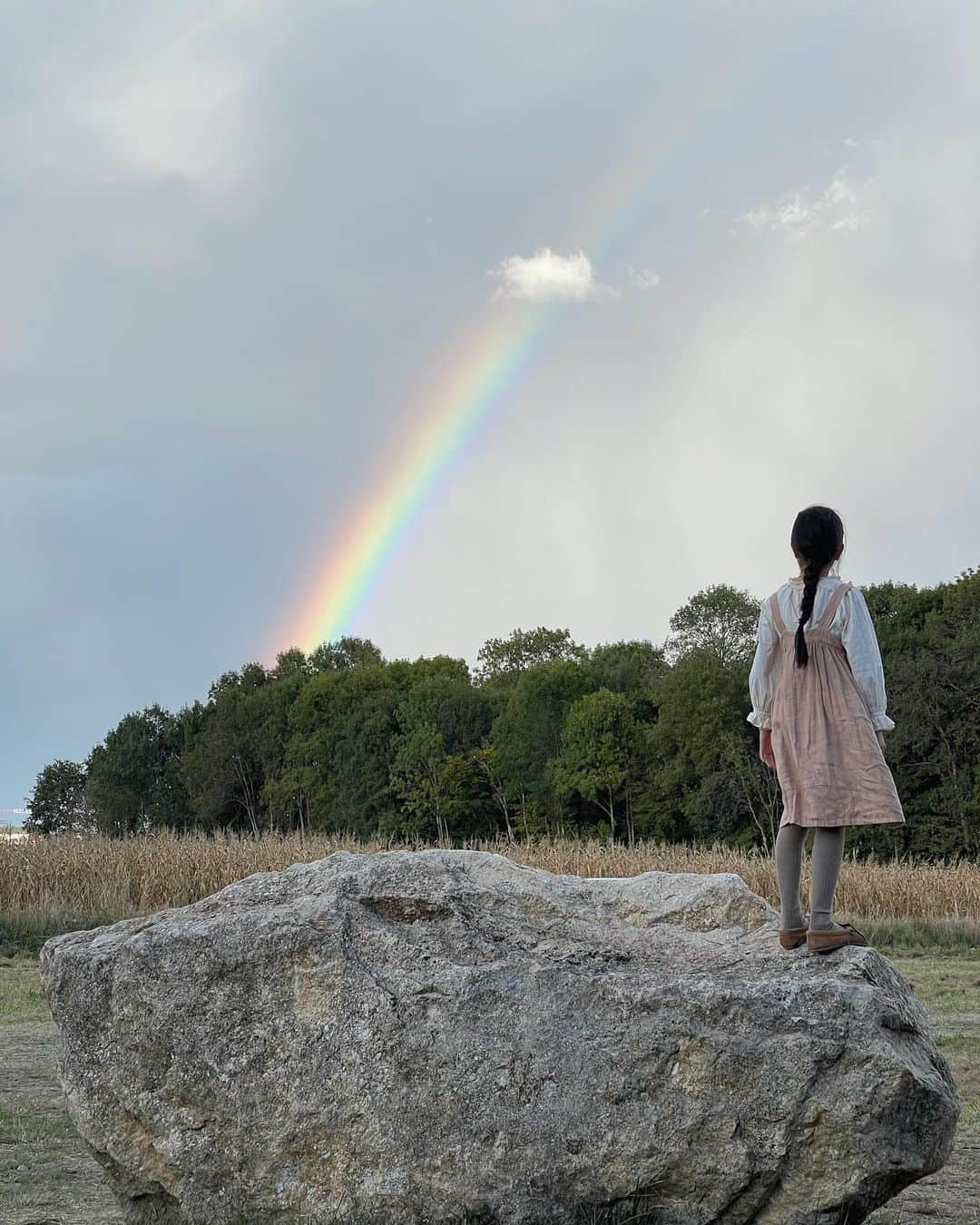 フィロとポンポンのインスタグラム：「. Philo: Voilà Pompon sur l’Arc-en-ciel qui monte au paradis des toutous…🌈 Bon voyage à toi et reviens vite me voir dans mes rêves!🤍 • Merci pour vos pensées bienveillantes et vos chaleureux messages. On mesure tout l’amour apporté par ce petit être extraordinaire.🤍🤍🤍 La vie reprend petit à petit son cours malgré la douleur toujours présente et l’impression que Pompon est toujours à nos côtés…🤍」