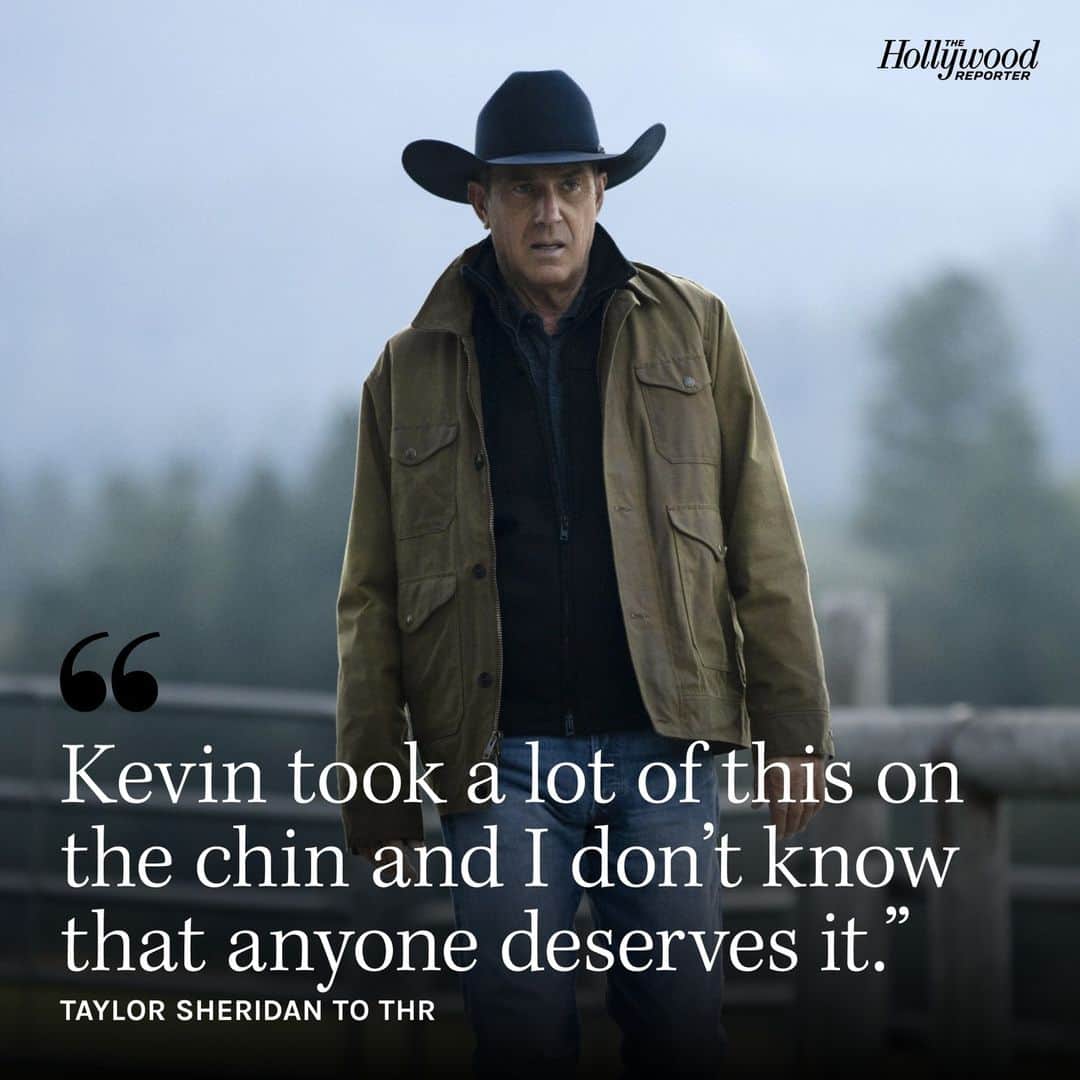 ハリウッド・リポーターのインスタグラム：「#TaylorSheridan is opening up to THR about #KevinCostner quitting #YellowstoneTV: “I’m disappointed. It truncates the closure of his character, but it doesn’t alter it...Kevin took a lot of this on the chin and I don't know that anyone deserves it." For the full feature, click the link in bio.」