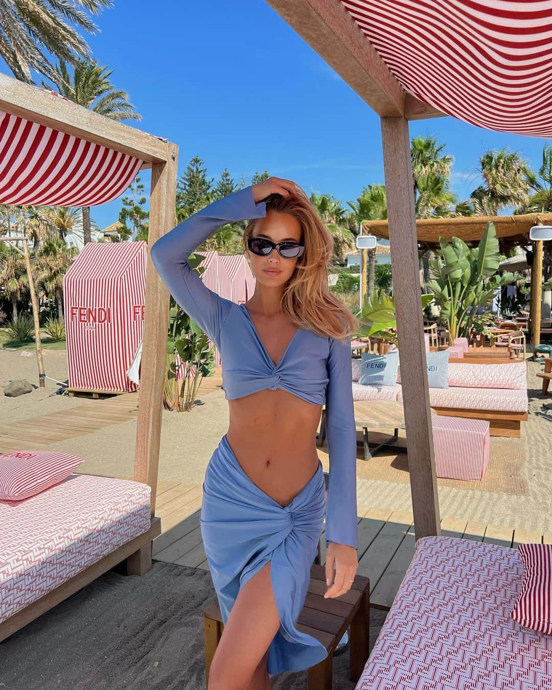 ヴィクトリア・ヴァルガさんのインスタグラム写真 - (ヴィクトリア・ヴァルガInstagram)「taking over the Puente Romano Beach Club just like @fendi 🩵 wearing: @vamaswim  . . #vikyvarga @puenteromanoresort #marbellalifestyle #sttropezlifestyle #summer2023 ##vikyvargastyle #vamaswim #vama #madeinitaly #italianswimwear #beachoutfit #amalficoast #beachwear #italianswimwear #whatiworetoday #bikinioftheday #italianbeachwear #swimsuitoftheday #bikinioftheday #summer23 #luxuryswimwear #resortwear #onepieceswimsuit #swimwearfashion #bikinitrends #luxuryswimsuit」6月22日 1時06分 - vikyvarga