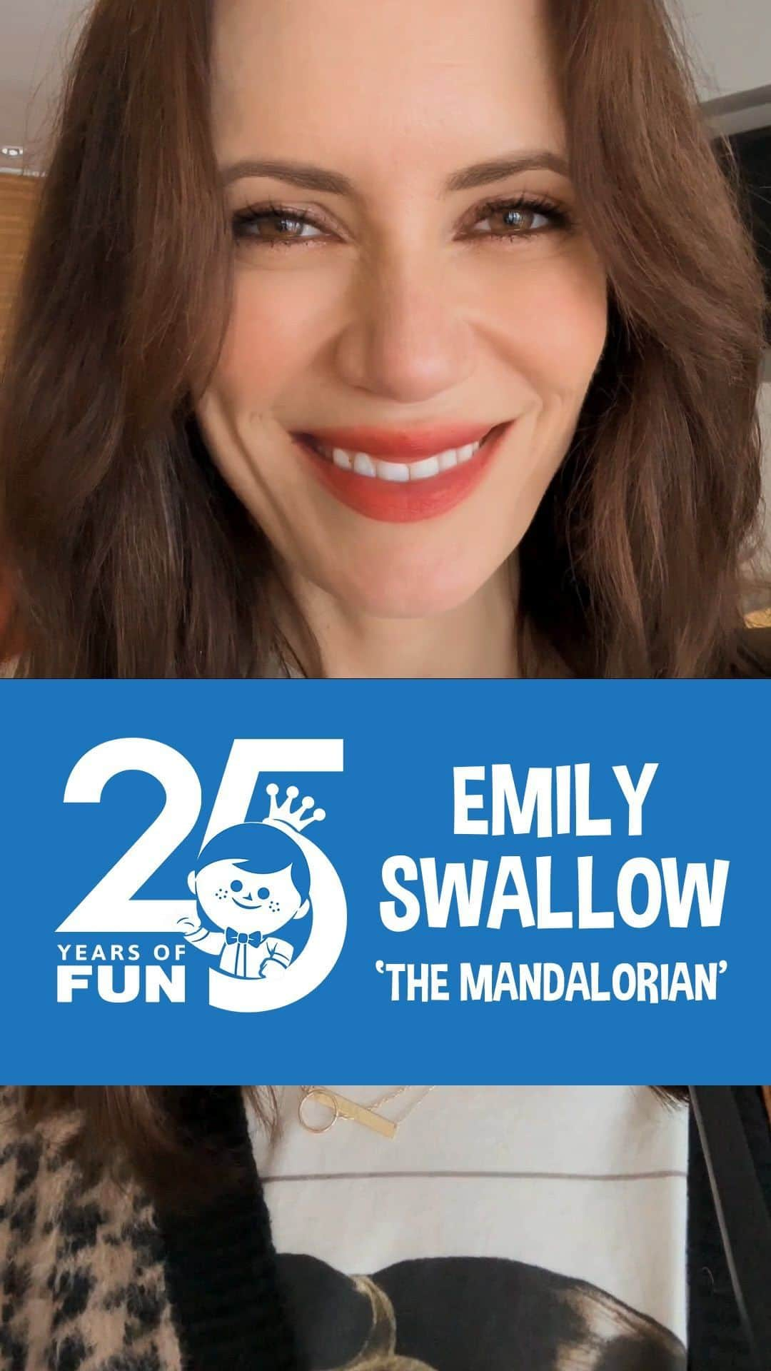 エミリー・スワローのインスタグラム：「I spy....! We’re getting our road-trip games ready for our Fun on the Run trip, but we’re taking a quick break for a special happy anniversary message. Funko’s 25 for 25 continues with actress Emily Swallow. Cheers! #Funko #FunOnTheRun #FunkoFunniversary @bigeswallz」