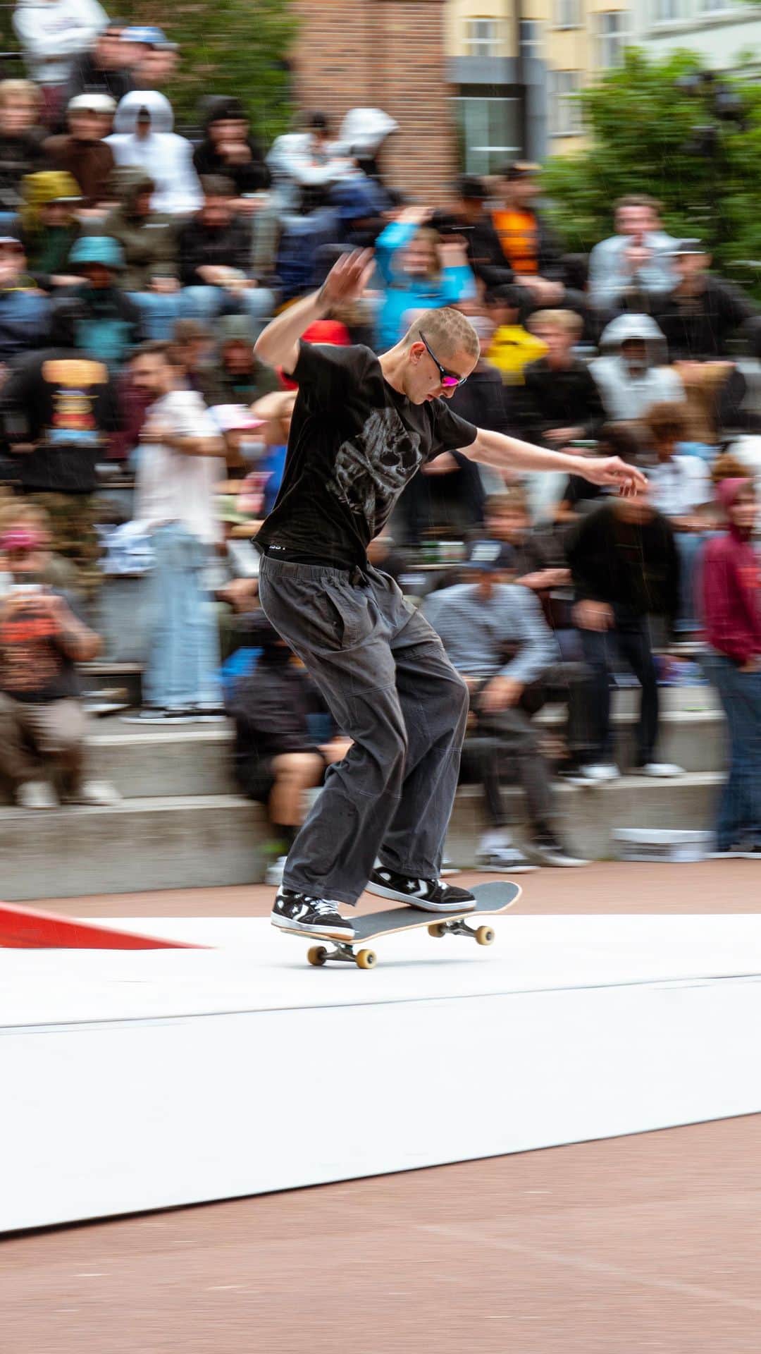 converseのインスタグラム：「Happy #GoSkateDay 🤝 Highlights from the @converse_cons crew skating the obstacle designed by rider Alexis Sablone (@suminaynay) 🔥 at the @copenhagenopen.  @diggs_english @shane.wreck @zioneffs @temporaryalex @rafaelacostask8 @bear_myles」