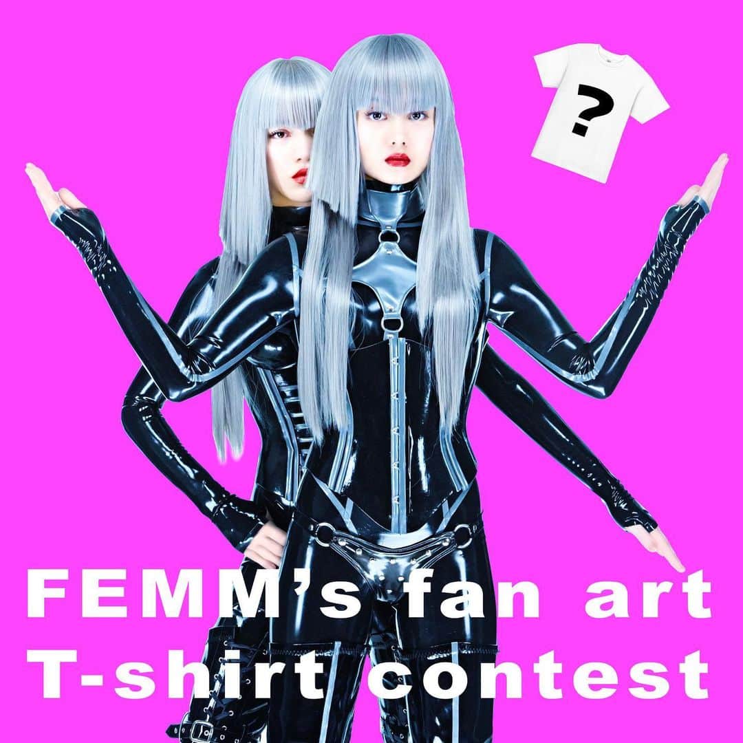 FEMMのインスタグラム：「【FEMM’s fan art T-shirt contest】  \ Attention! / As one of our “Last FEMM-Isation” activities, we decided to make a T-shirt from your fan art🫶 Please send it in!! Can’t wait to see your fan art☺️ Deadline is July 7th.  エージェントの皆んなの #FEMMFanArt を募集します🤲🏻 いつも素敵なイラストを描いてくれてありがとう😊応募してくれたイラストの中から私たちが選んでT-shirtsを作りたいな🤍  エージェントの皆んなから応募楽しみに待ってます🕶️  L&R  <Details> Just post your fan art with the hash tag #FEMMFanArt That’s it!  We’re so excited to see your work😻  ①  #FEMMFanArt をタグ付け🏷️  以上です!  たくさん応募お待ちしてます😻  #FEMMFanArt #LastFEMMIsation」