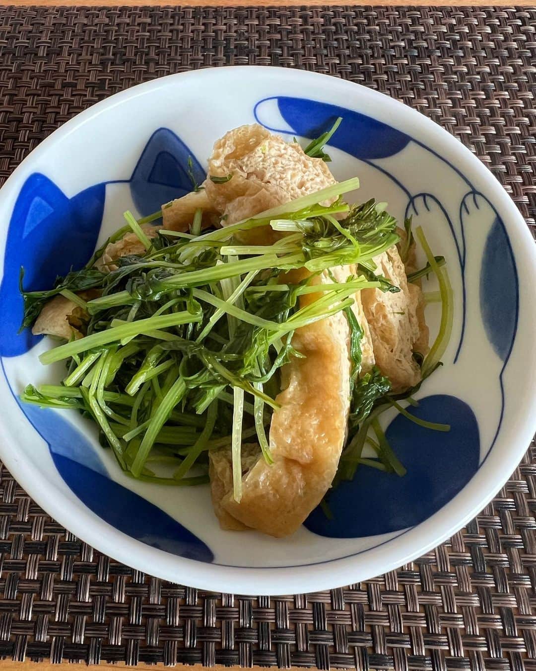 マグナム北斗さんのインスタグラム写真 - (マグナム北斗Instagram)「水菜と薄揚げの煮浸し。 京都の和知で買ってきた水菜と薄揚げで作ってみました。 美味いよ。 #マグナム北斗 #スナック与太ばなし #水菜と薄揚げの煮浸し」6月22日 11時04分 - magnum0316