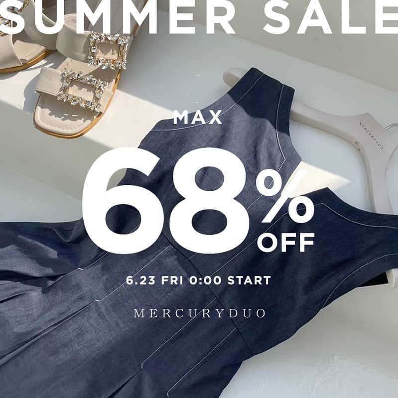 MERCURYDUOのインスタグラム：「《 COMING SOON 》  ／ 2023 SUMMER SALE !! 🕐6.23 (FRI) 0:00 - ＼　  2023 SUMMER SALEが RUNWAYchannelにて この後0:00からスタート！  開始6時間はいいことあるかも・・・  詳細は本日21:00 ストーリーにて再度UPいたします✔︎  ＿＿＿＿＿＿＿＿＿＿＿＿＿＿ ㅤ  @mercuryduo_com  #MERCURYDUO #マーキュリーデュオ #公式通販runwaychannel  ＿＿＿＿＿＿＿＿＿＿＿＿＿＿ ㅤ」