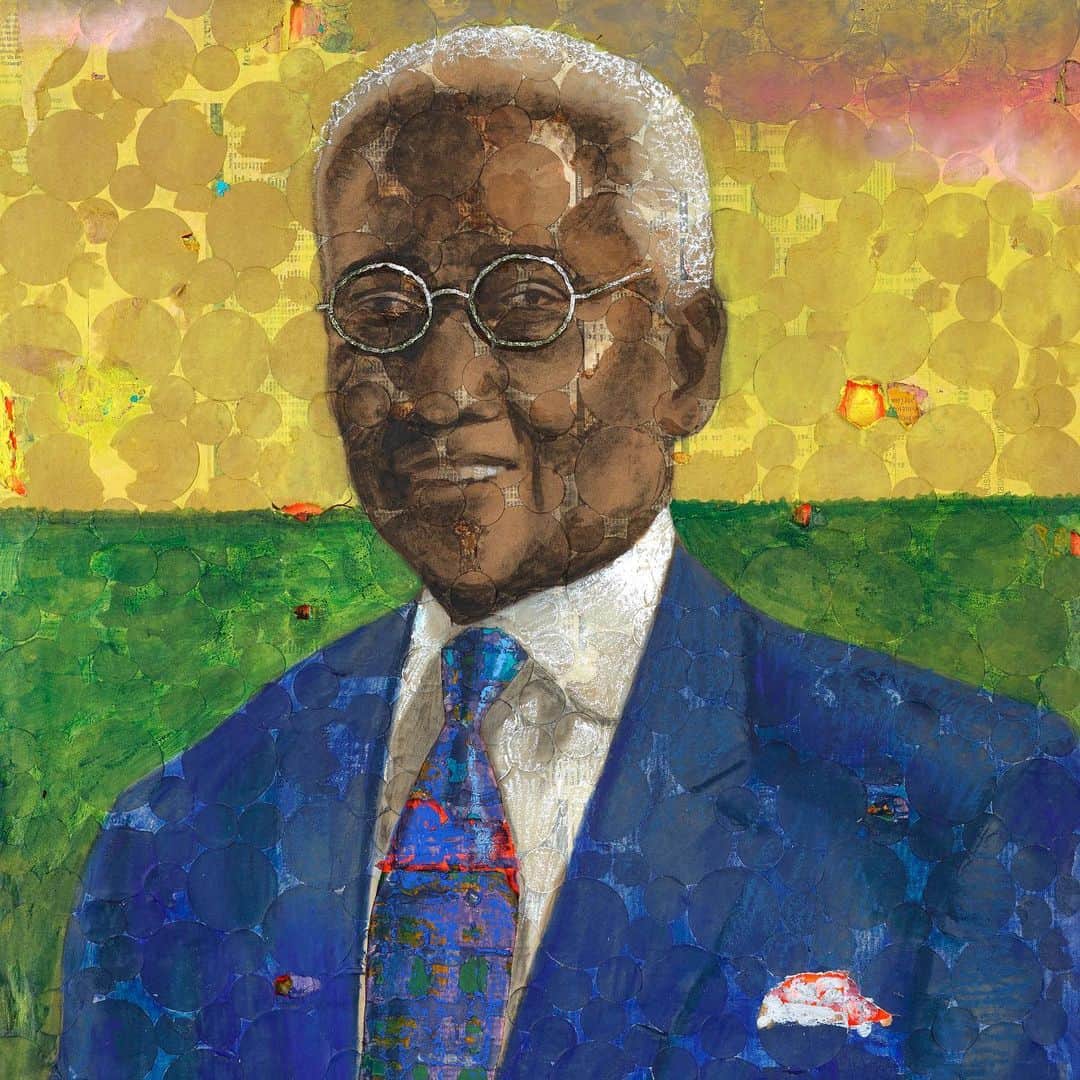 ロイヤル・ファミリーのインスタグラム：「Introducing… ‘Windrush: Portraits of a Pioneering Generation’   Commissioned by The King (when Prince of Wales) last year, ten Windrush portraits have been created by ten Black artists in recognition of the tremendous impact of the Windrush Generation on the United Kingdom.   From today, the Windrush portraits, as part of the Royal Collection, will be displayed at the Palace of Holyroodhouse in Edinburgh from today, before moving to @nationalportraitgallery in London in October.    Find out more about the exhibition on royal.uk and rct.uk (links in bio).  The ten portraits are: 1. Professor Sir Godfrey (Geoff) Palmer OBE by Derek Fordjour 2. Delisser Bernard by Honor Titus 3. Alford Gardner by Chloe Cox 4. John (Big John) Richards by Deanio X 5. Carmen Munroe OBE by Sonia Boyce OBE 6. Gilda Oliver by Clifton Powell 7. Jessie Stephens MBE by Sahara Longe 8. Laceta Reid by Serge Attukwei Clottey 9. Linda Haye OBE by Shannon Bono 10. Edna Henry by Amy Sherald」