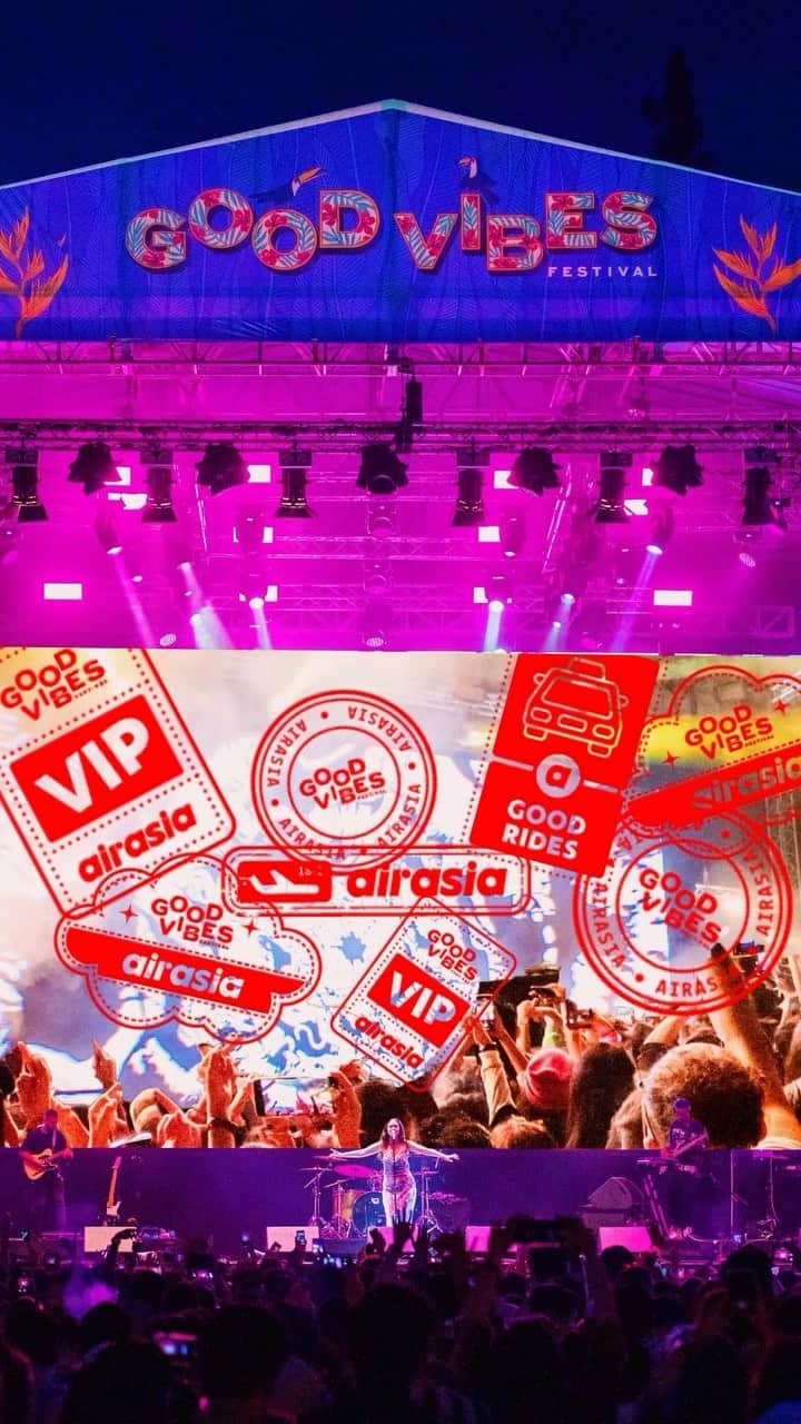 エアアジアのインスタグラム：「See you at @goodvibesfest !🎵🔴☁️  Want free tickets to Good Vibes? Follow us for more updates!   #airasiasuperapp #gvf2023 #goodvibesfestival #exploreyourway」