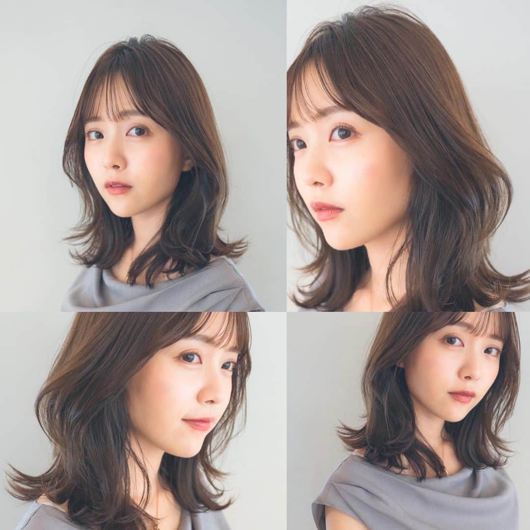 齋藤純也のインスタグラム：「ミディアムレイヤースタイル✂︎  バランスの良い全体像に甘っぽさをプラスして顔まわりを少し切り込む 骨格と輪郭と髪質に合わせて誰よりも似合うヘアスタイルを♪  ✴︎PRICE✴︎ カット✂︎7700円 カラー✂︎7700円  カットなしの場合シャンプーブロー料金+2200円 カラーはトリートメントin処方で圧倒的な艶感と手触りをプラスします。 ブリーチor3Dハイライト施術はプラス7700円です。 パーマ✂︎7700円 トリートメント✂︎種類多数によりカウンセリングで決めさせていただきます。5500円〜11000円 縮毛矯正✂︎17600円、前髪のみは6600円 ・ ネット予約が×の所もお電話かDMで時間調整できますので気軽にご連絡ください！ kelly.表参道本店　A1出口より徒歩45秒 東京都渋谷区神宮前5-2-5 JY表参道ビル２Ｆ kelly. ・ ・ ✔️群馬県伊勢崎市で出勤するスケジュールは隔週水曜日です。 群馬店は料金が異なります、お問い合わせください 群馬のご予約はＤＭまたは ホットペッパービューティーで  kelly. by L.O.G 検索✂︎ 在籍日程が少なくて申し訳ありません。 薬剤は最新のものを揃えました 群馬県伊勢崎市宮前町146-1」