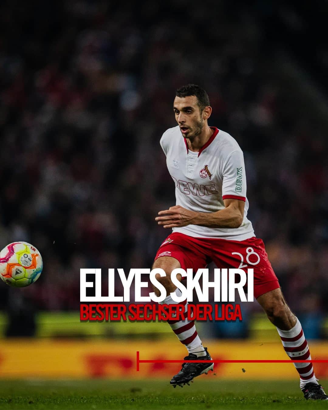 1.FCケルンのインスタグラム：「🥇 Ellyes Skhiri war in der Rückrunde das Maß aller Dinge und wurde folgerichtig vom @kicker als bester defensiver Mittelfeldspieler der Rückrunde ausgezeichnet.   Auch wenn es immer noch schmerzt, dass du den #effzeh verlässt. Diese Auszeichnung hast du dir redlich verdient, Flaco! Herzlichen Glückwunsch! 🙌」
