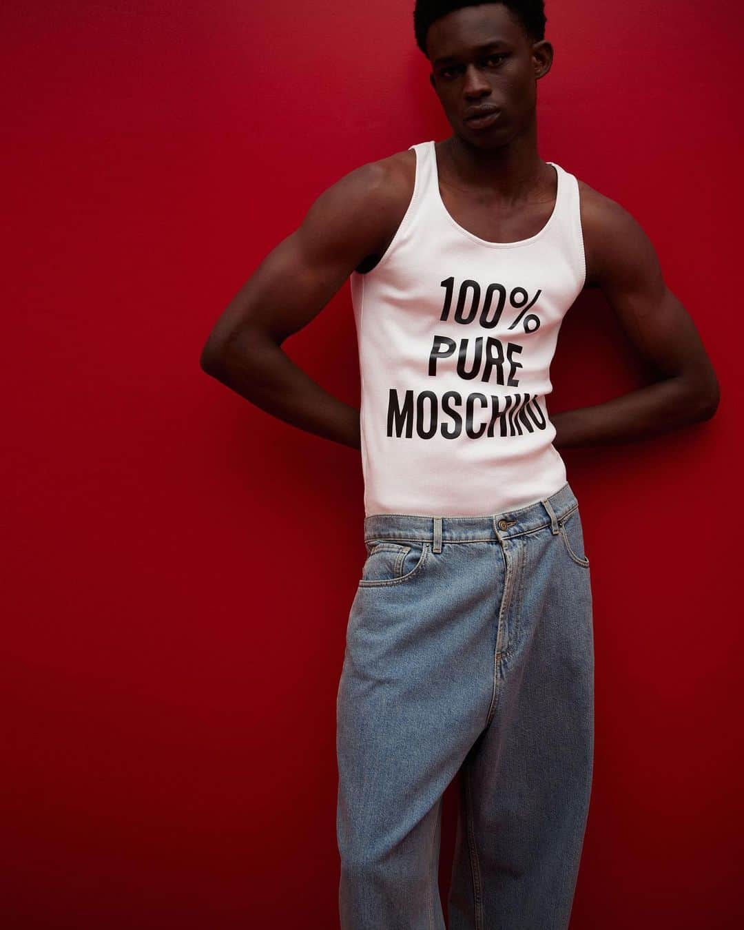 Moschinoのインスタグラム：「VESTS TO IMPRESS  New styles, coming your way: an exclusive look at our menswear collection for Spring/Summer 2024.   Photo and styling by the Welch's @thewelchscreative #Moschino #MoschinoSS24」