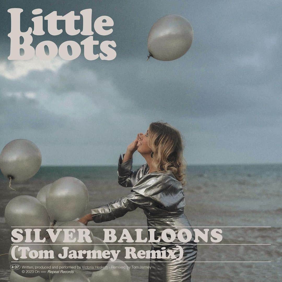 リトル・ブーツのインスタグラム：「INCOMING! Very happy to revisit this track with an excellent remix courtesy of @tomjarmey! Out everywhere tomorrow ready to soundtrack your weekend 🎈  More very special reworks of ‘Tomorrow’s Yesterdays’ dropping over the summer stay tuned 📺   📸 @chefsaskiarabbit  #silverballoons #silverballoonsremix #tomjarmey #littlebootsremix #tomorrowsyesterdays」