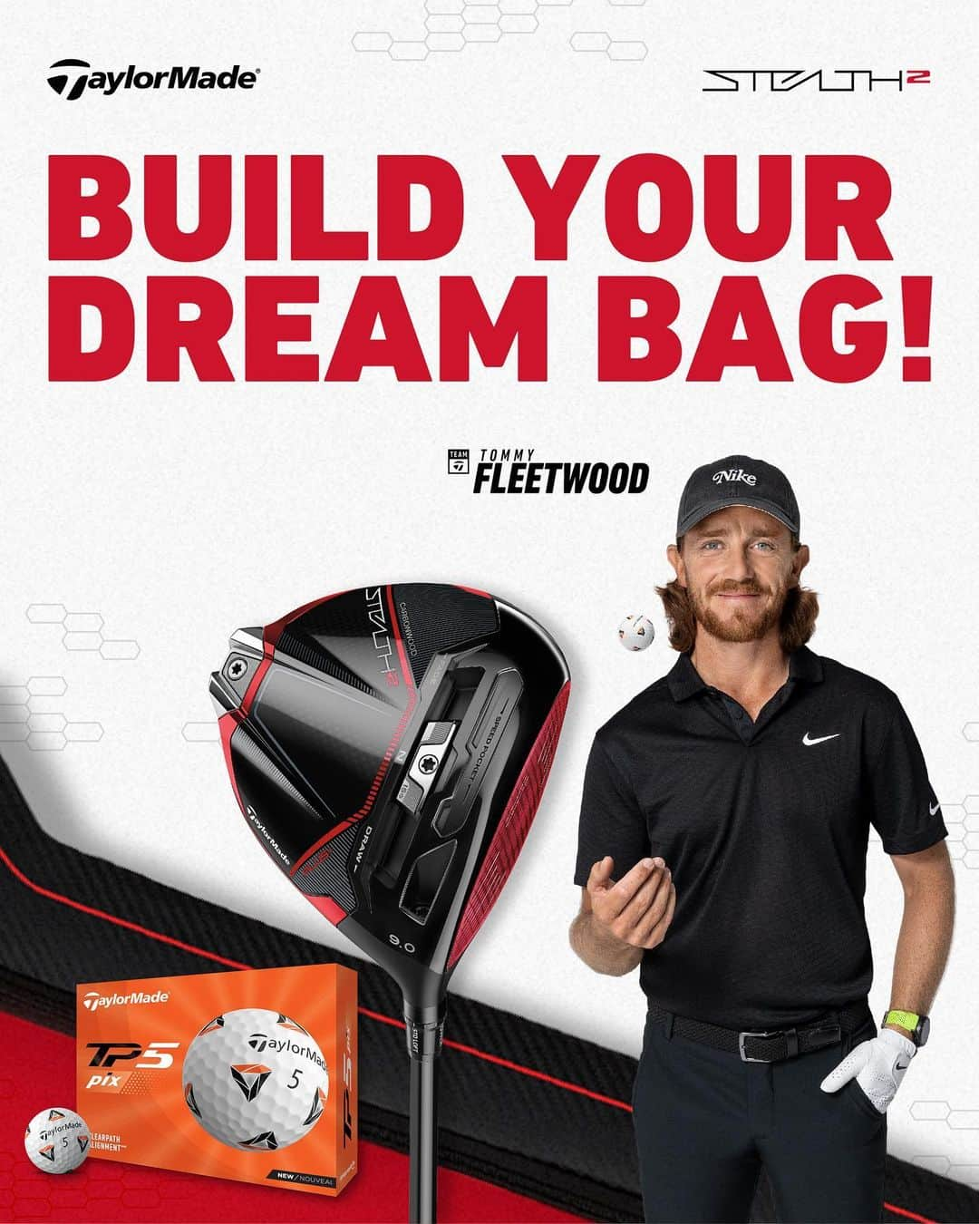 トミー・フリートウッドのインスタグラム：「The guys at Taylormade are giving you the chance to win a full set of clubs. Link in profile for more info!!」