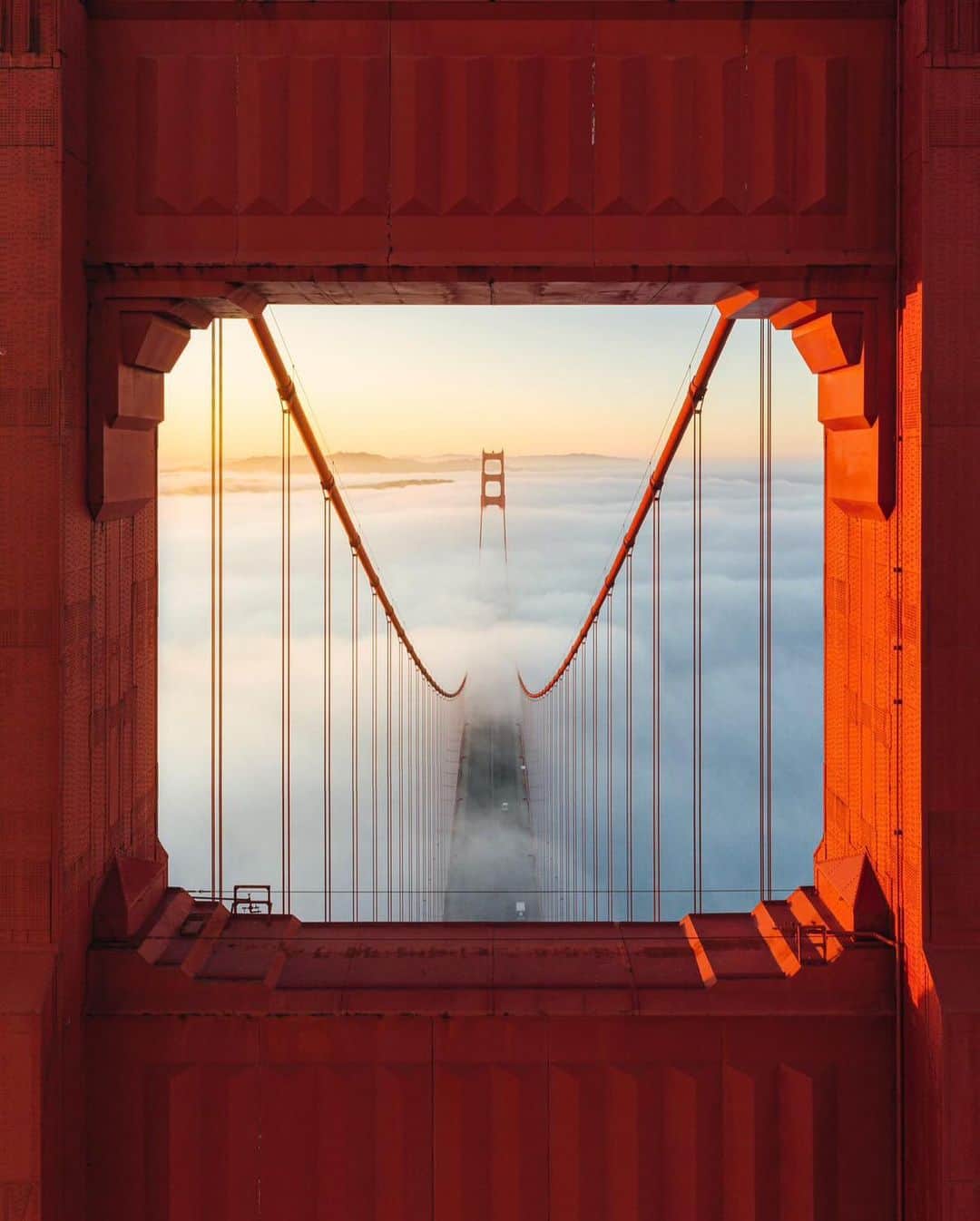 Daily Overviewさんのインスタグラム写真 - (Daily OverviewInstagram)「The Golden Gate Bridge is a 1.7-mile (2.7-km) long suspension bridge in San Francisco, California that spans the Golden Gate Strait – the channel between San Francisco Bay and the Pacific Ocean. The bridge’s signature color, known as "international orange," was selected to complement its natural surroundings and enhance its visibility in the city’s famous fog.  Incredible capture by @maxsposure」6月23日 0時26分 - dailyoverview