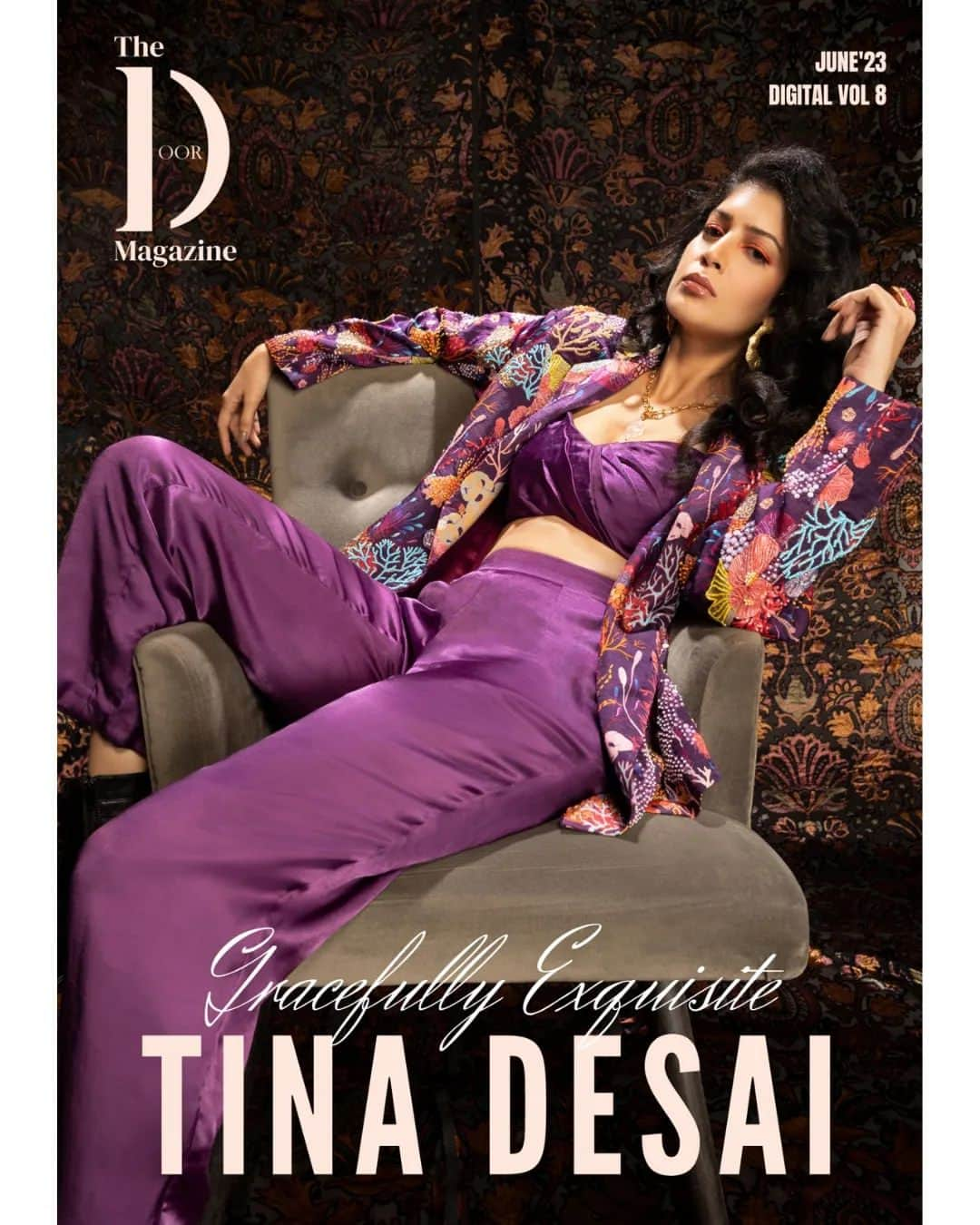 ティナ・デサイのインスタグラム：「Glamour meets talent! Introducing the incredible Tina Desai, captivating hearts on and off the screen. A true icon in making, she effortlessly embodies grace, charisma and brilliance. Get ready to be mesmerized by her unstoppable charm   Magazine @thedoormagazine   Featuring @desaitina Photographer and Creative Director @dhruv_vohraphotography Editor at Large and Fashion Director @jennet_david_william  Stylist @sreevardhan_keto Make-up artist  @sarrahmukadamedits Hair stylists @tejal_makeup_and_hair Assistant photographer: @b.runphotography Location @blackframesstudios  Cover design @adliftmedia  Outfit @aashitajainatelier Jewelry @nihiraa_india   #thedoormagazine  #tinadesai #mumbai #actress #mumbai #hollywood #fashionstyle」