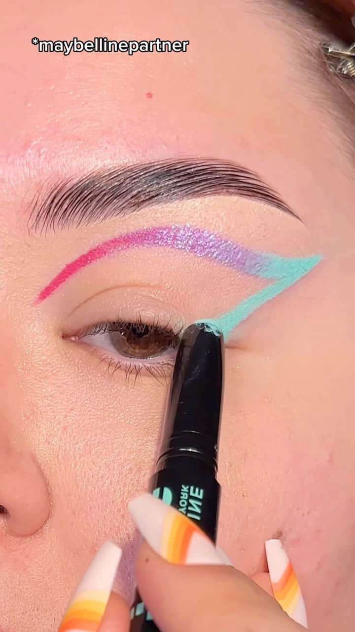 Maybelline New Yorkのインスタグラム：「Get ready to elevate your eye game with our new Color Tattoo Up to 24HR Wear Eye Stix! Watch @olivia__makeup mesmerize with this captivating eye look. 💫💄✨ Hassle-free application and bold, long-lasting color await you. Explore the 10 vibrant shades, including 5 shimmer neutrals and 5 creamy mattes. Exclusively available @amazon now, and coming soon to your favorite local retailers! 🔥💥#maybellinepartner」