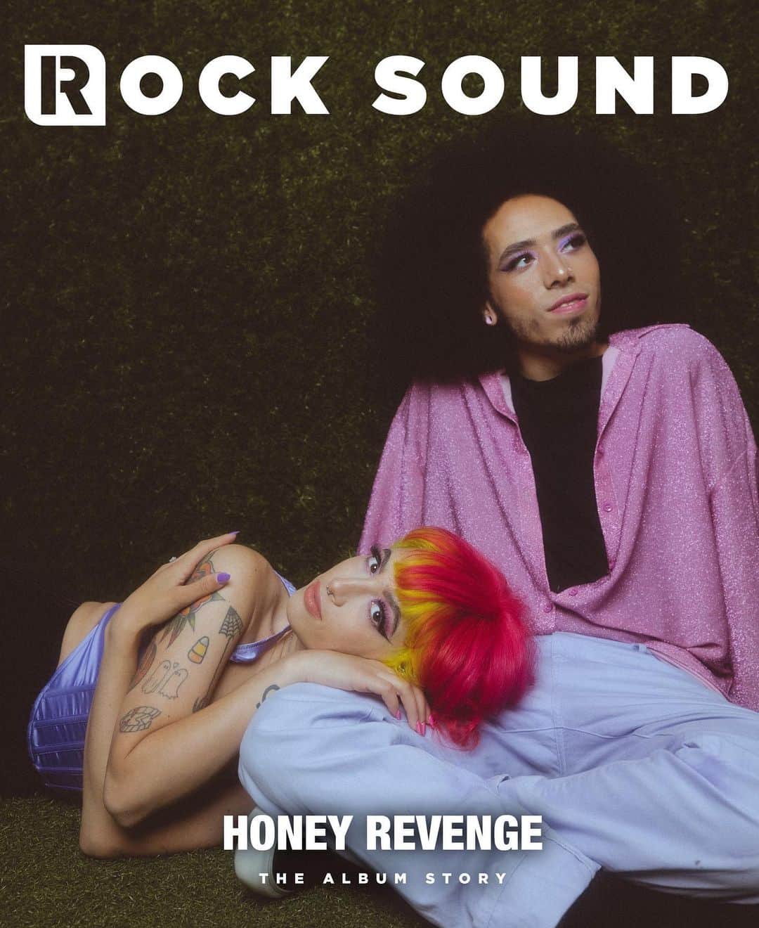 Rock Soundのインスタグラム：「Honey Revenge, ‘Retrovision’ | The Album Story  Devin Papadol and Donovan Lloyd guide us through the making of their debut album in our latest digital cover feature. From combining emo and punk influences with a shiny pop production to their self-deprecating approach to lyrics, this is the inside story of 'Retrovision'  Plus, we have teamed up with the band to put together this exclusive t-shirt, delivered worldwide and only available through Rock Sound  Head to ROCKSOUND.TV to read the feature and get the shirt, link in story  📸 @jordankelseyknight   #honeyrevenge #emo #punk」