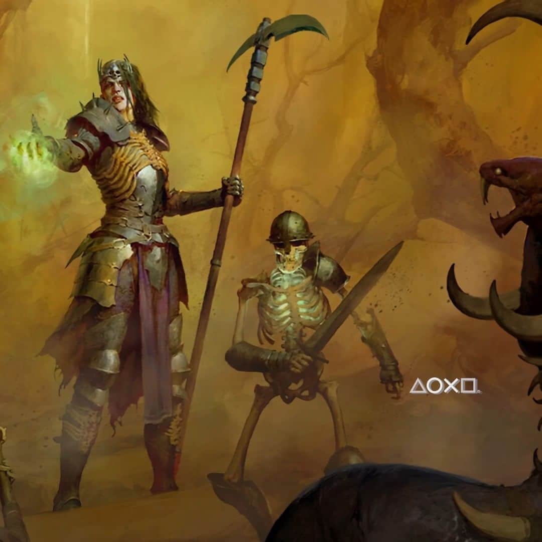PlayStationのインスタグラム：「Decimate demons in Diablo IV with the Werewolf Tornado and Bone-Spirit Necromancer.  Devs share favorite builds at PS Blog.」