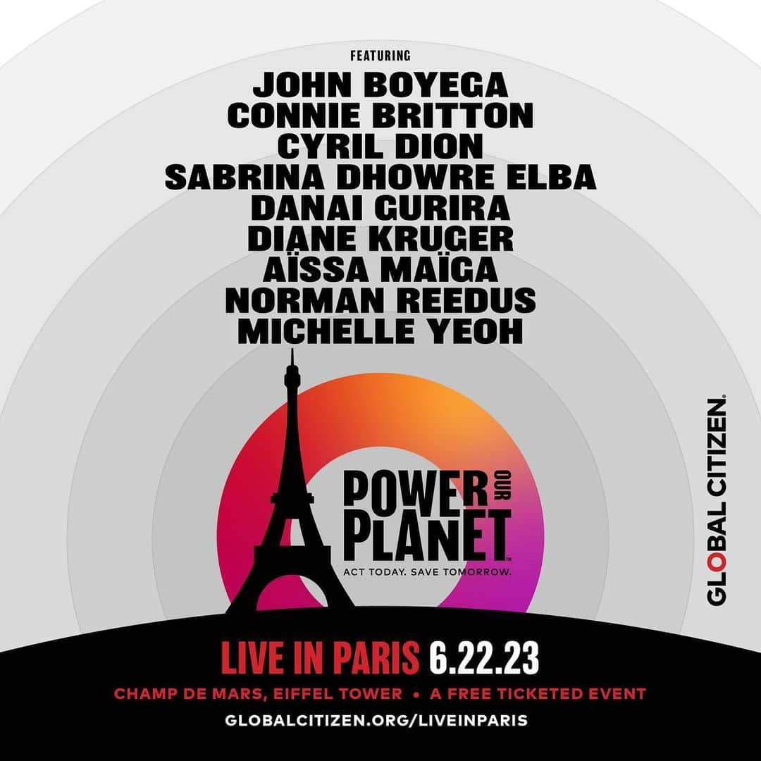 ダナイ・グリラのインスタグラム：「Today is #PowerOurPlanet: Live in Paris!! Join me LIVE from the Champ de Mars, along with activists from around the world as we call on world leaders to take action and make commitments to fight the climate crisis.  Find out how you can watch and take action to power our planet with @glblctzn NOW by visiting https://glblctzn.me/pop-paris」