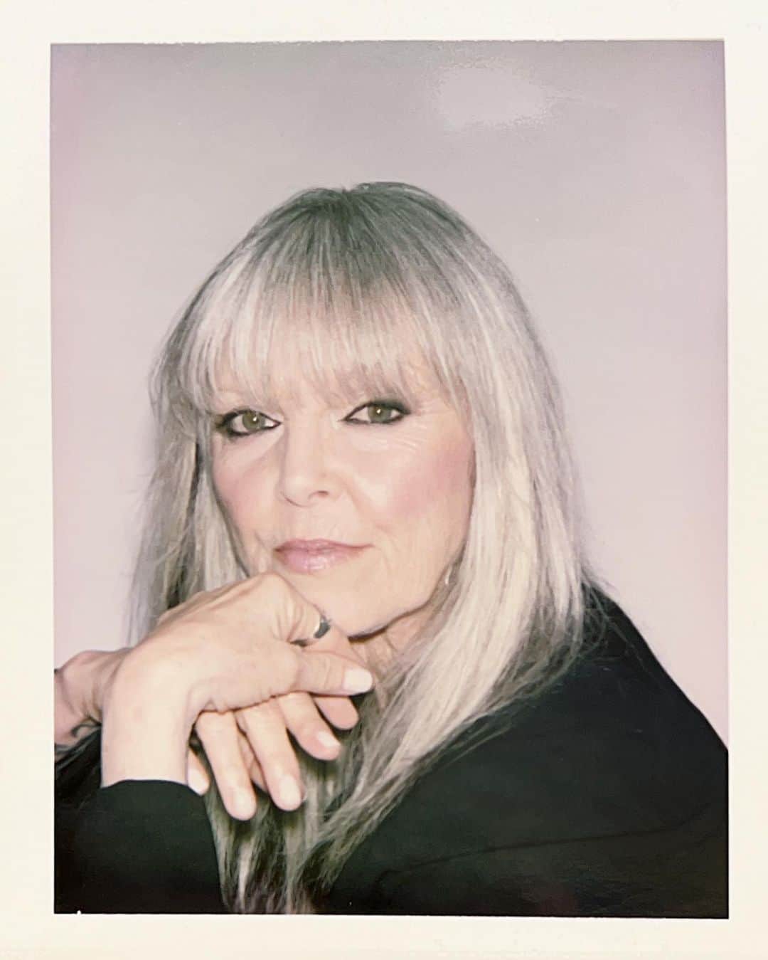 ランドール・スラヴィンのインスタグラム：「Polaroid on set today w the legendary Rock N Roll Hall Of  Fame all around badass Pat Benatar. The first cassette i ever bought with my own money was her 2nd album Precious Time.  Moment like today are TRULY a precious time.」