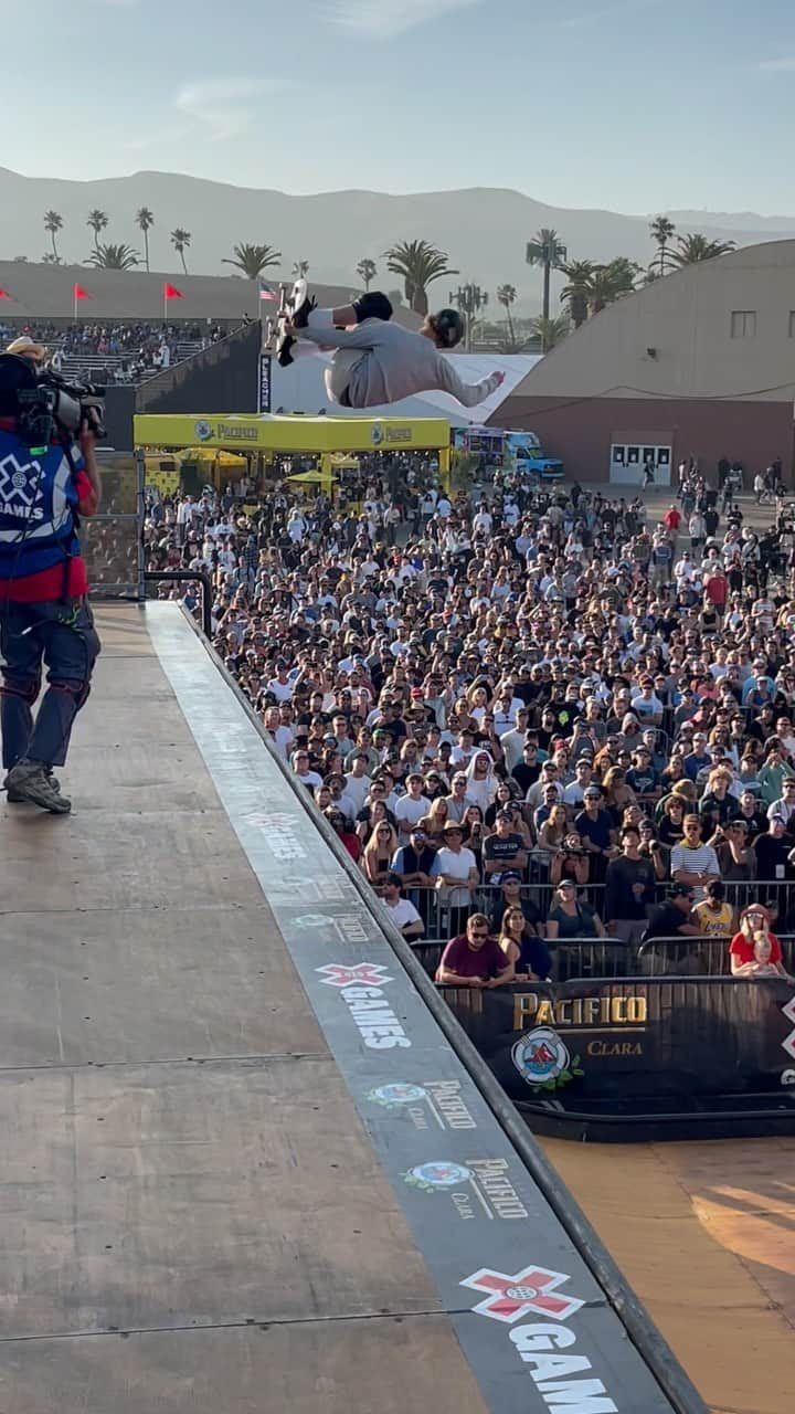 トム・シャーのインスタグラム：「Definitely had the lowest 540s in the contest but very happy to land this run regardless. Thank you @xgames and everyone that came out to watch! Got the park contest tomorrow too.」