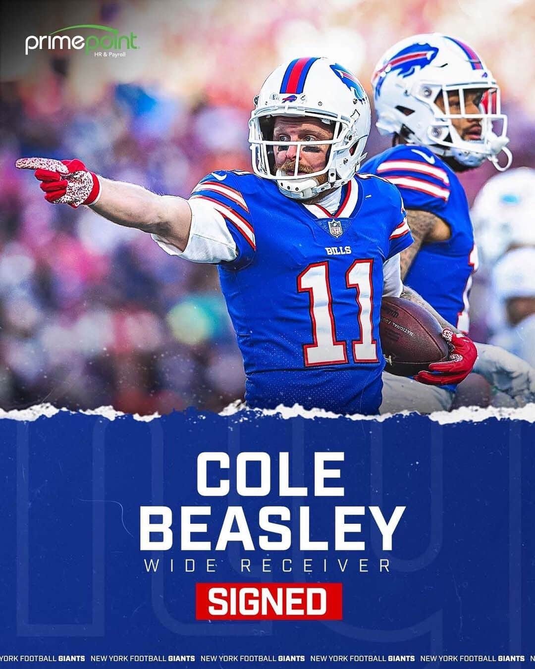 New York Giantsさんのインスタグラム写真 - (New York GiantsInstagram)「We have signed WR Cole Beasley ‼️」7月22日 3時55分 - nygiants
