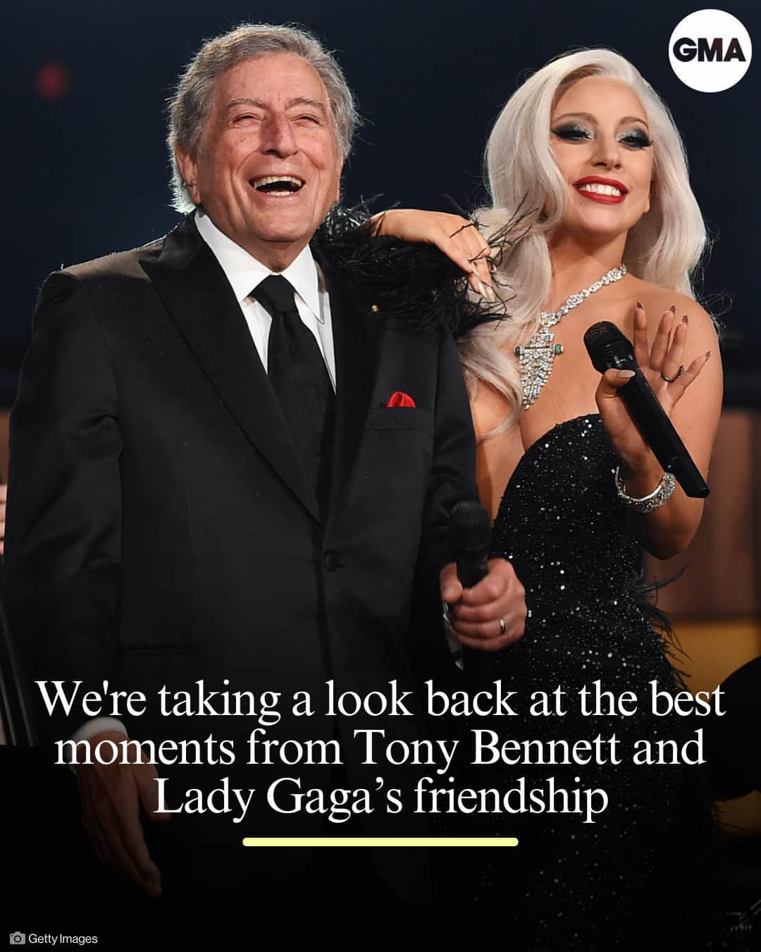 Good Morning Americaさんのインスタグラム写真 - (Good Morning AmericaInstagram)「Head to our link in bio to watch the best moments from Tony Bennett and @ladygaga’s friendship. ❤️」7月22日 4時24分 - goodmorningamerica