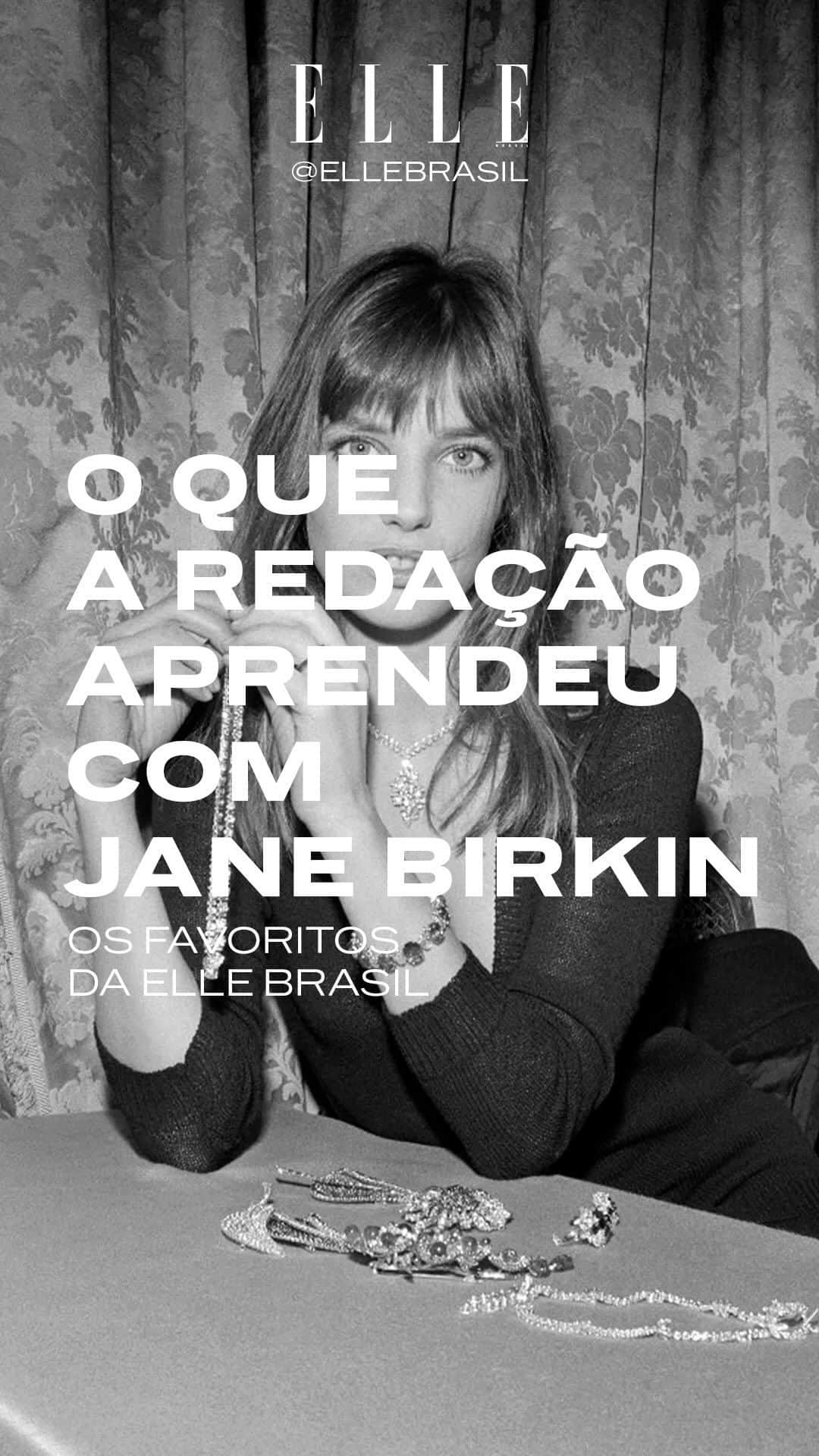 ELLE Brasilのインスタグラム：「Jane Birkin morreu no último domingo, 16.7, e a redação de ELLE Brasil tem a cantora e atriz como uma de suas grandes inspirações. Por isso, @susanabarbosa – a sua maior fã <3 –, @ba.rossi, @pedrojcamargo_, @_gabimagalhaes, @renata_piza e @chantalsordi decidiram dividir as lições que aprenderam com o ícone. Da calça jeans à cara lavada, passando pelo effortless chic, a sua grande marca registrada, esse vídeo é nossa homenagem. (vídeo: @ricardojfer)」