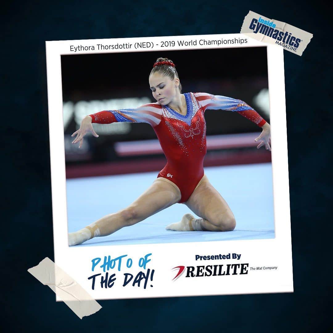 Inside Gymnasticsさんのインスタグラム写真 - (Inside GymnasticsInstagram)「Today’s Photo of the Day is brought to you by @resilitesportsproducts!   Pictured Here: Eythora Thorsdottir on floor at the 2019 World Championships  📸 Grace Chiu / @graceclick」7月22日 6時00分 - insidegym