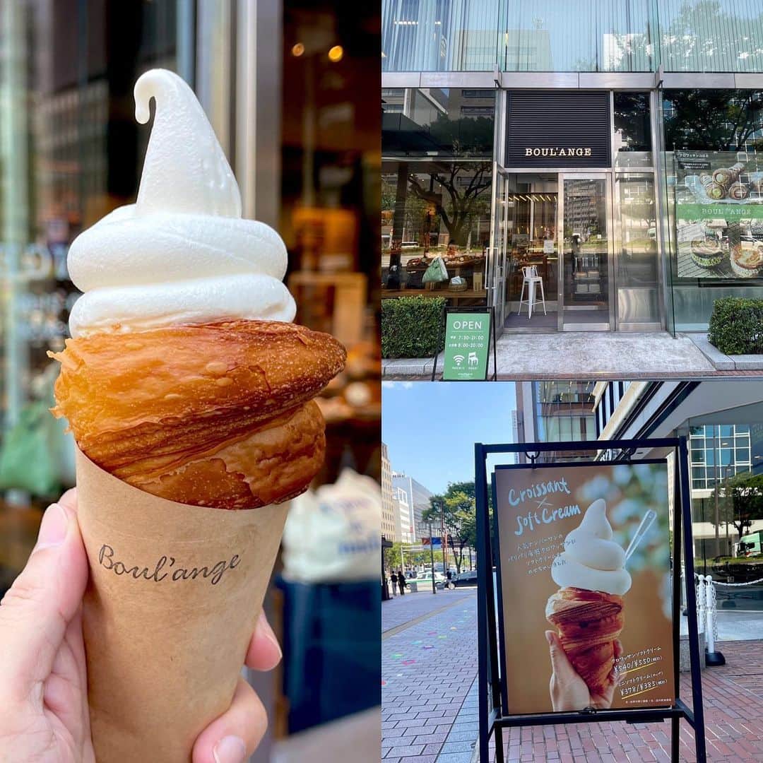 アイスマン福留のインスタグラム：「博多着！『BOUL’ANGE（ブール アンジュ）』のクロワッサンソフト！🍦✨パリパリサクサクのクロワッサンとソフトクリームの組み合わせ最高！😆  #ソフトクリーム #クロワッサン #クロワッサンソフト #福岡 #天神 #福岡ソフトクリーム #ご当地 #スイーツ #デザート #アイスマニア #アイスマン福留 #icecream #JapaneseIceCream #icecreamlover #icecreamtime #icecreamday #icecreamlove #icecreamporn #JapaneseIceCream #foodporn #foodie #instafood #foodstagram #yummy #yum #delicious #foodphotography」